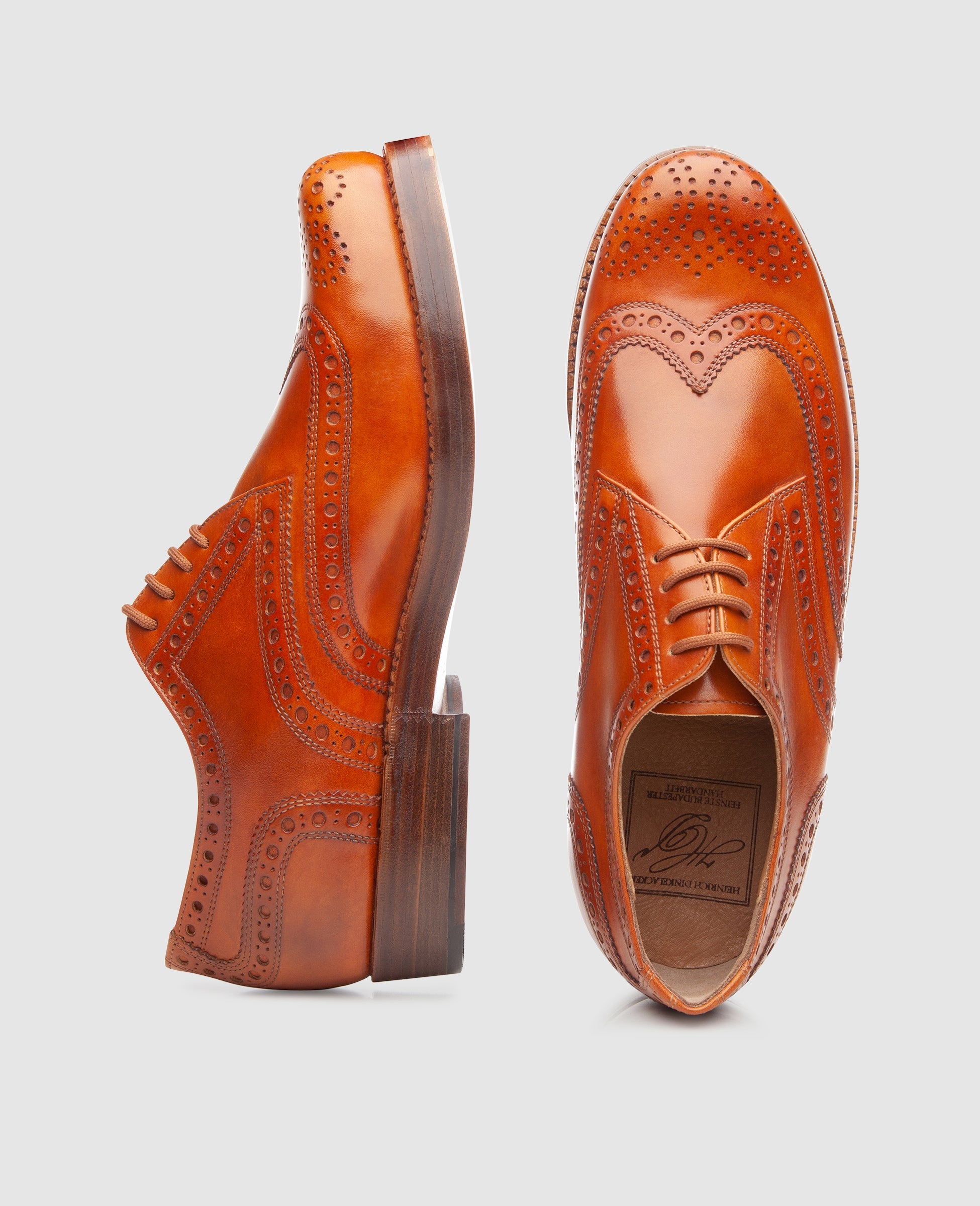 Heinrich Dinkelacker Men's Rio Full-Brogue TC - Cognac