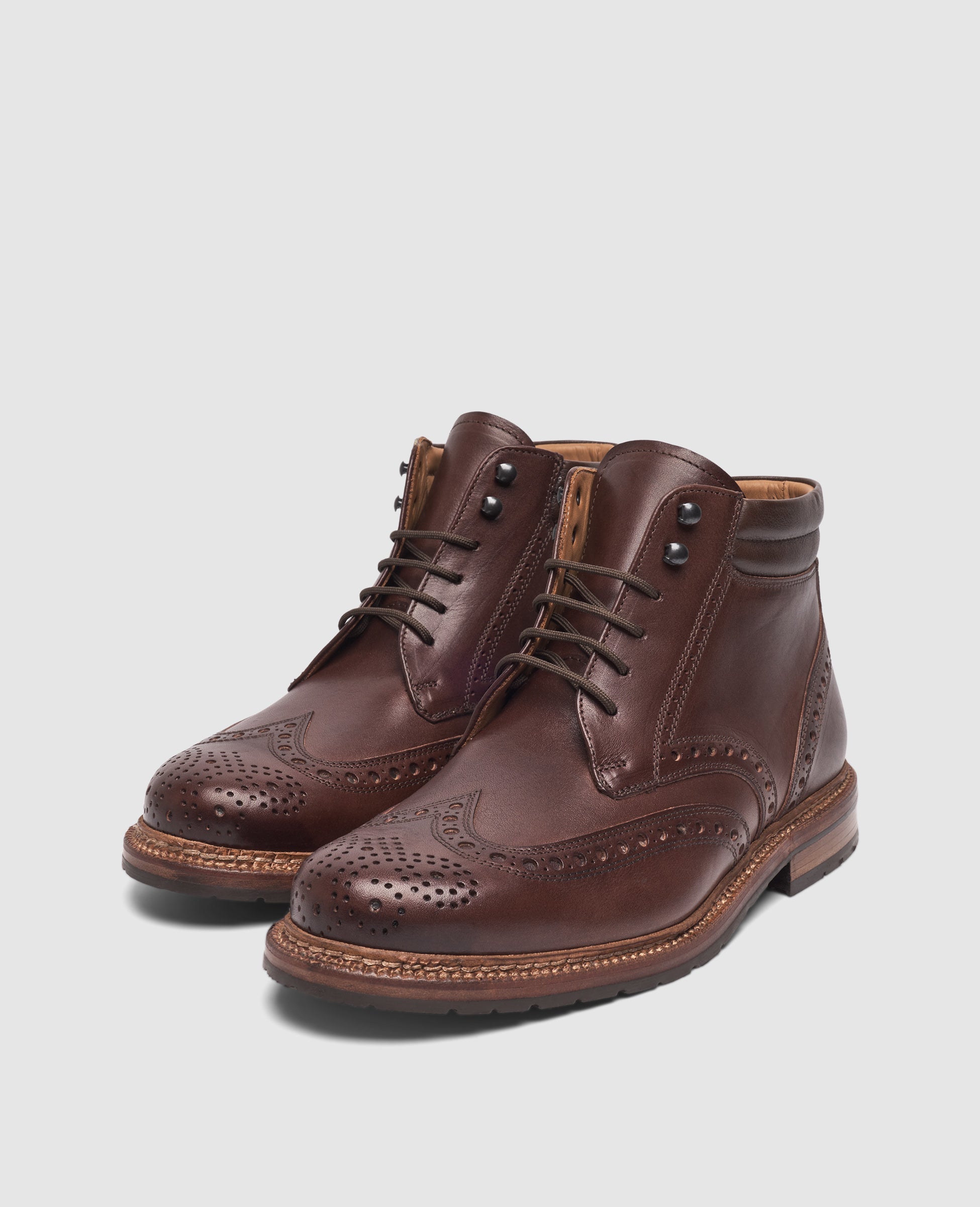 Heinrich Dinkelacker Herren Stiefeletten Janosh K Full Brogue BC - Dunkelbraun
