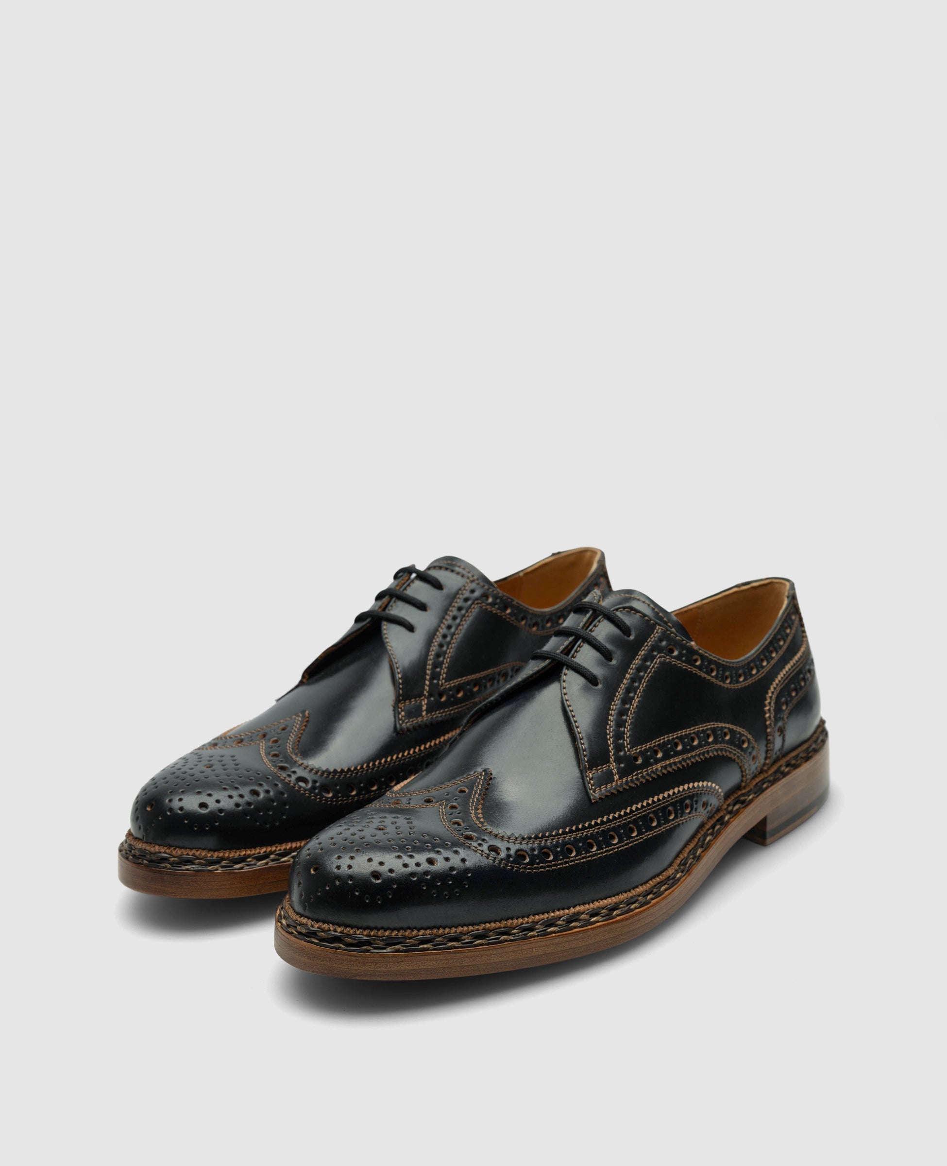 Heinrich Dinkelacker Herren Klassiker Buda Full-Brogue Schwarz