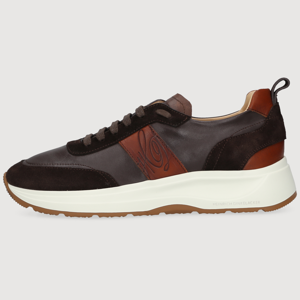 Heinrich Dinkelacker Herren Sneaker Toronto Plain Dunkelbraun/Braun