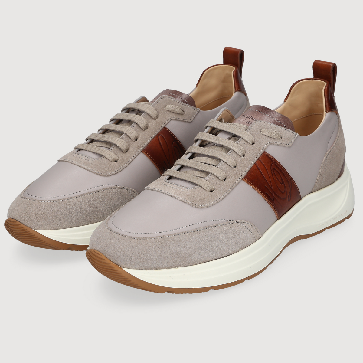 Heinrich Dinkelacker Herren Sneaker Toronto Plain Grau/Braun