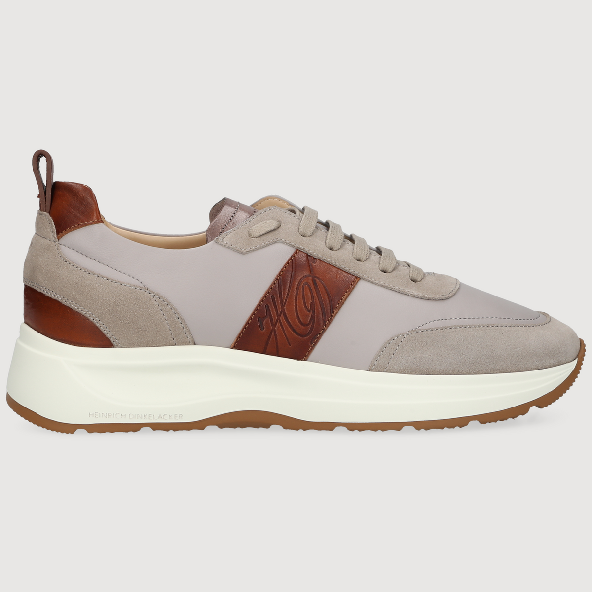 Heinrich Dinkelacker Herren Sneaker Toronto Plain Grau/Braun