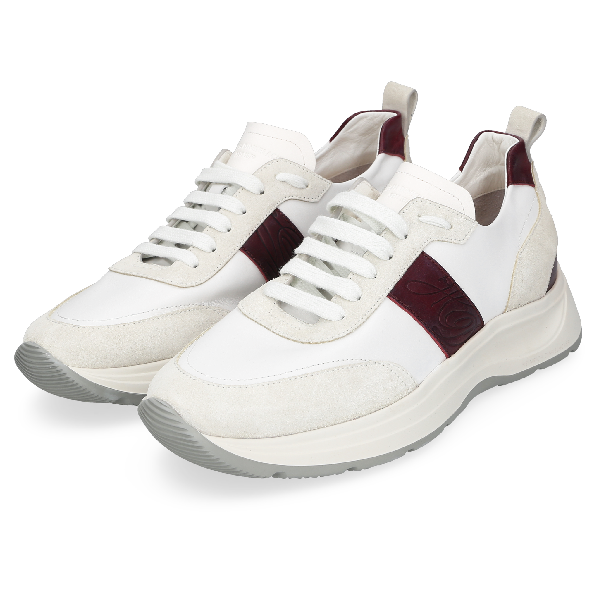 Heinrich Dinkelacker Herren Sneaker Toronto Plain Weiß/Bordo