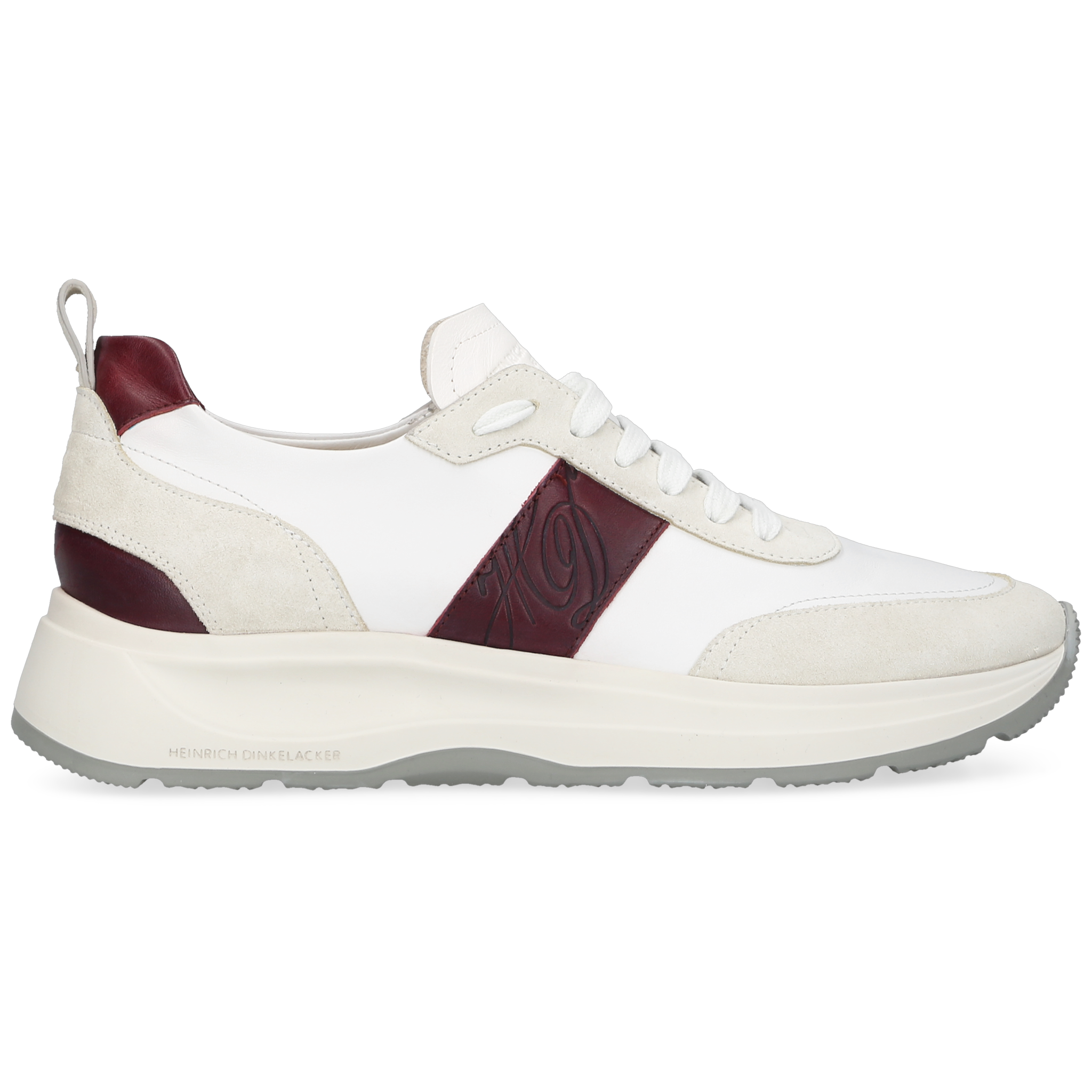 Heinrich Dinkelacker Herren Sneaker Toronto Plain Weiß/Bordo