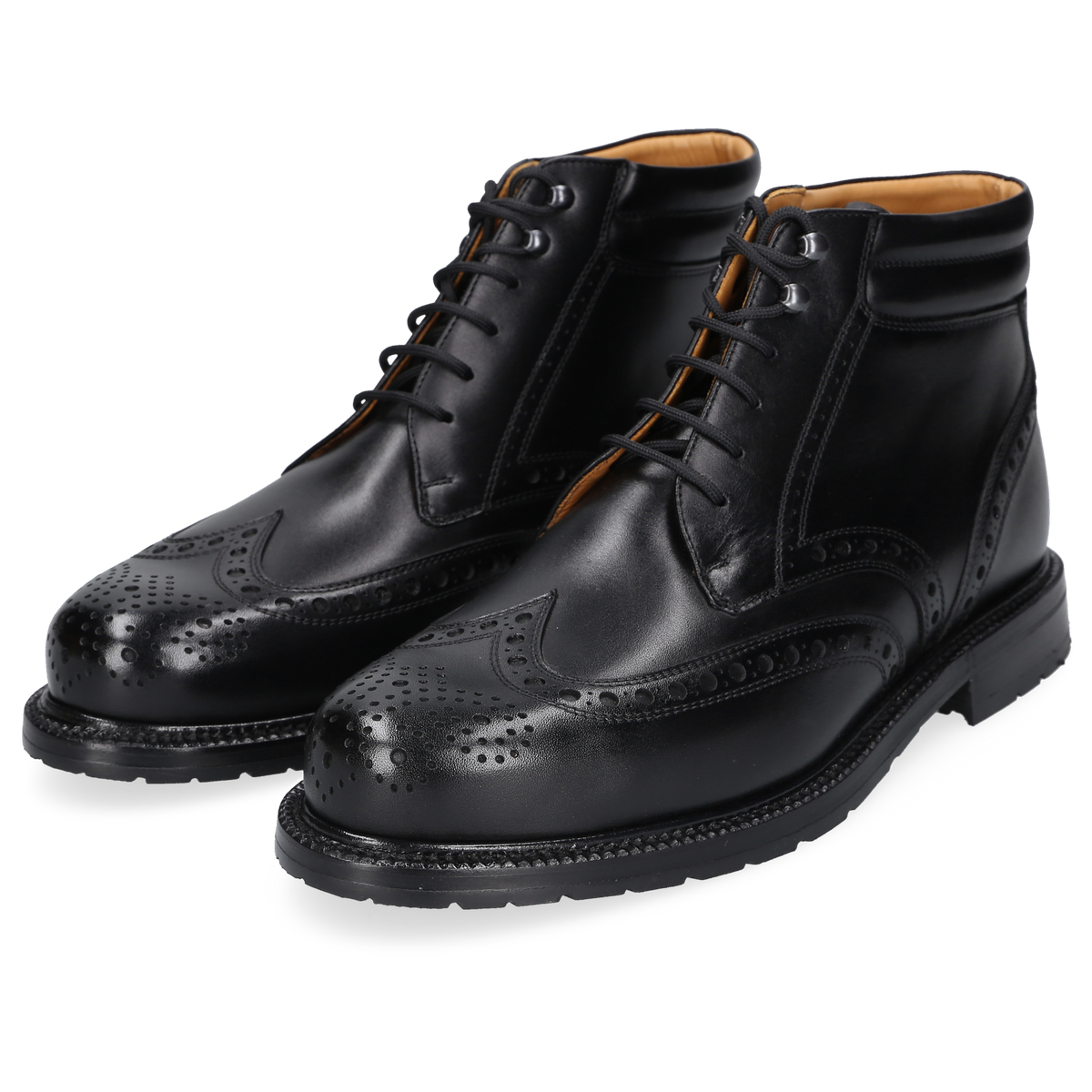 Heinrich Dinkelacker Herren Stiefeletten Buda Full Brogue BC - Schwarz