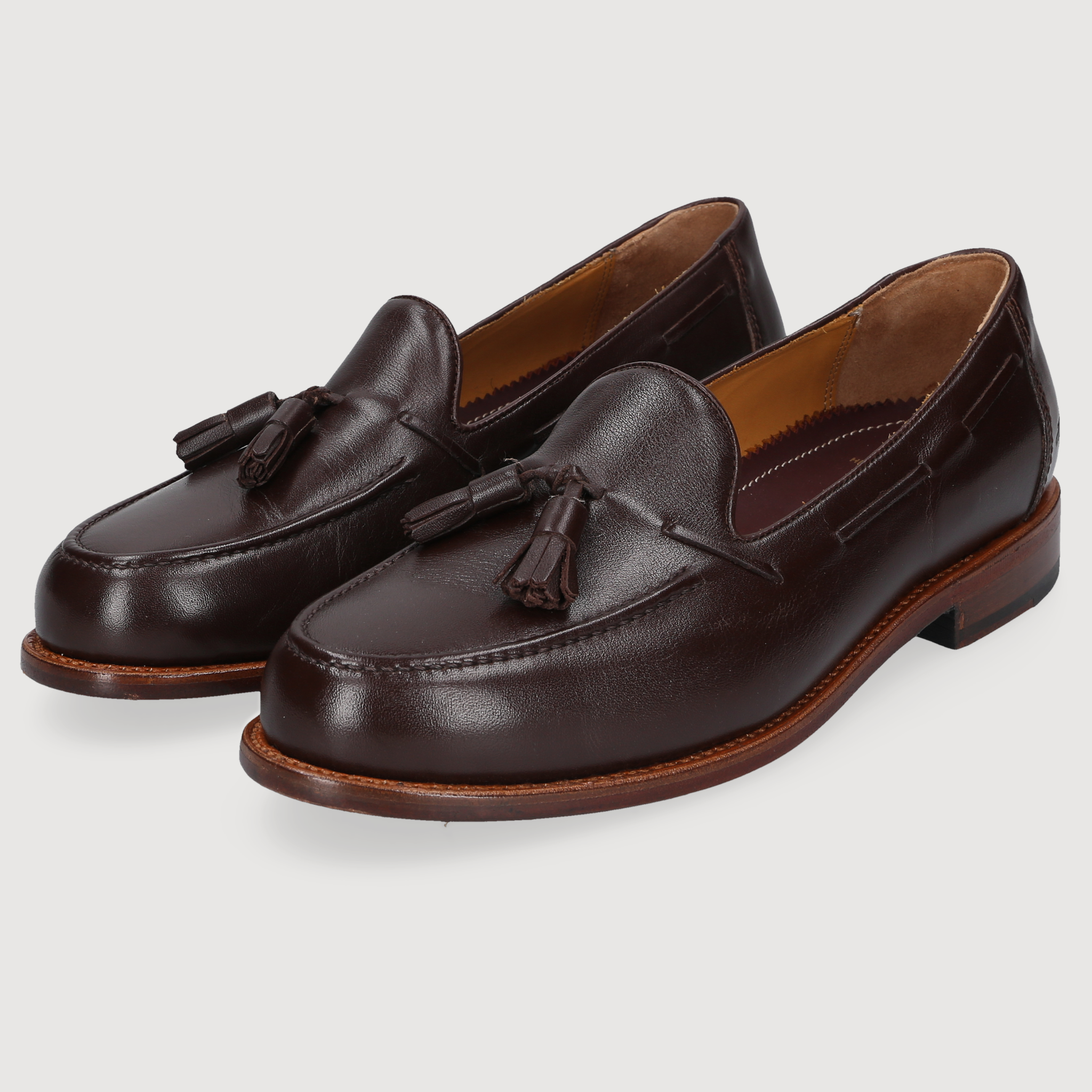 Heinrich Dinkelacker Men's Loafer Wien Tassel Dark Brown