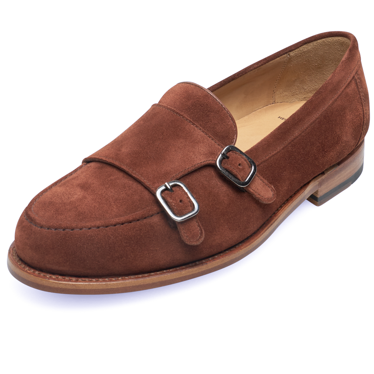 Heinrich Dinkelacker Herren Loafer Wien Double Monk V - Rotbraun