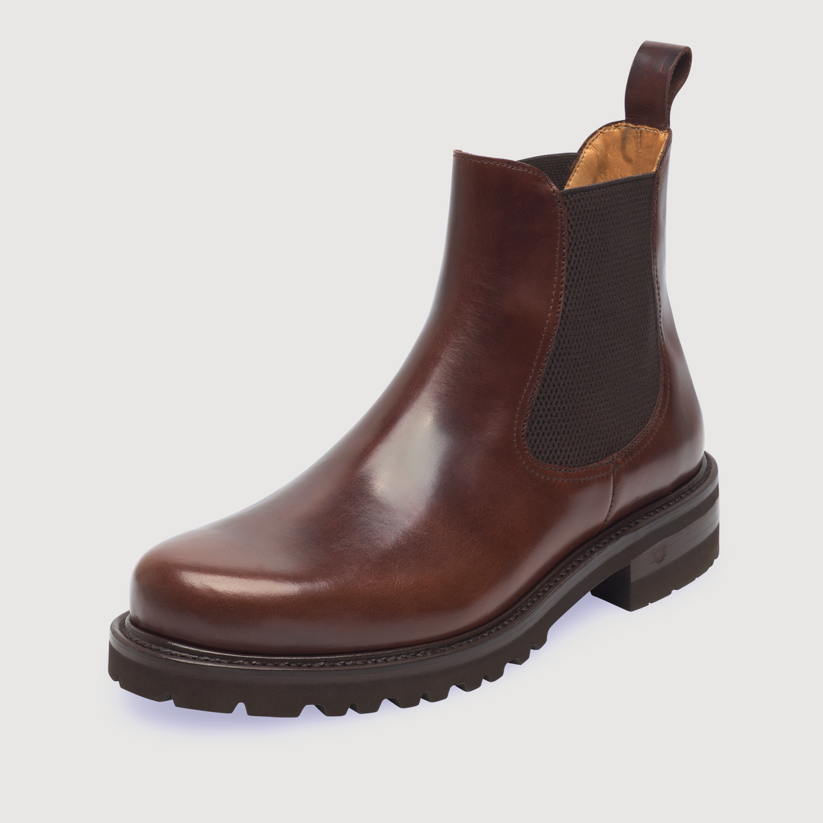 Henry Stevens Herren Boot Harry Plain Dunkelbraun