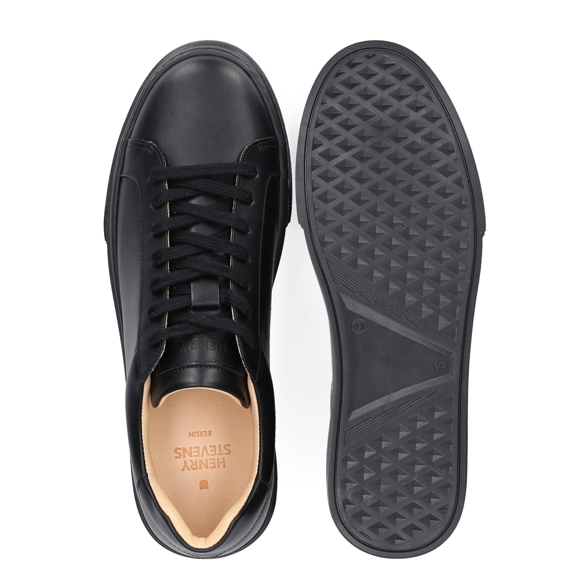 Henry Stevens Herren Sneaker Travis Plain Schwarz/Schwarz