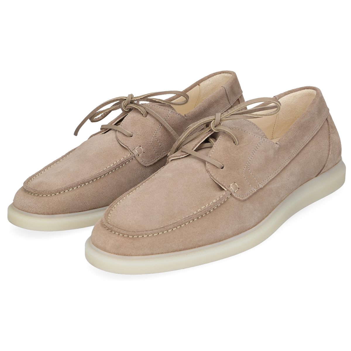 Henry Stevens Men's Boat Shoe Elia Plain Beige