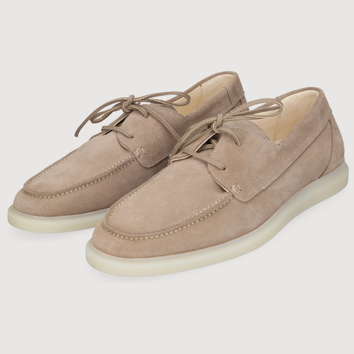 Henry Stevens Herren Bootsschuh Elia Plain Beige