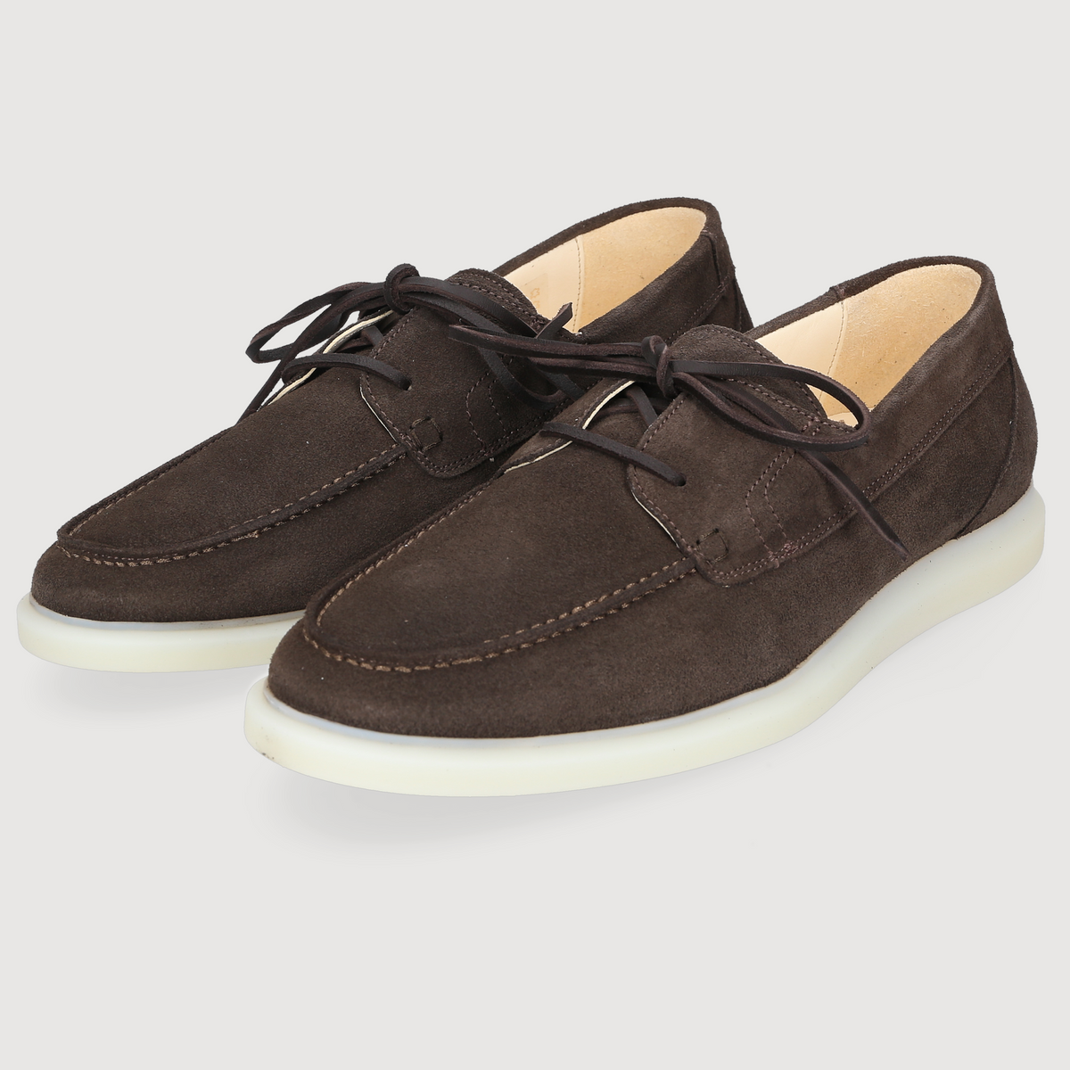 Henry Stevens Men's Boat Shoe Elia Plain Dark Brown