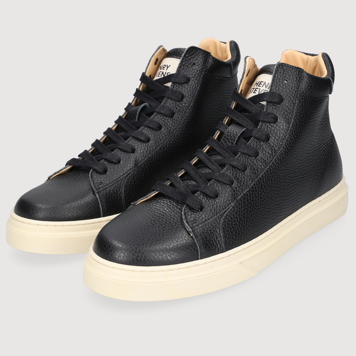 Henry Stevens Herren Sneaker Travis Plain Black/White