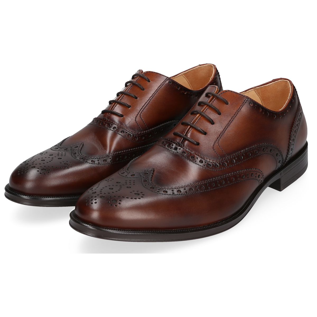 Henry Stevens Men's Classic Wes Full-Brogue Medium Brown