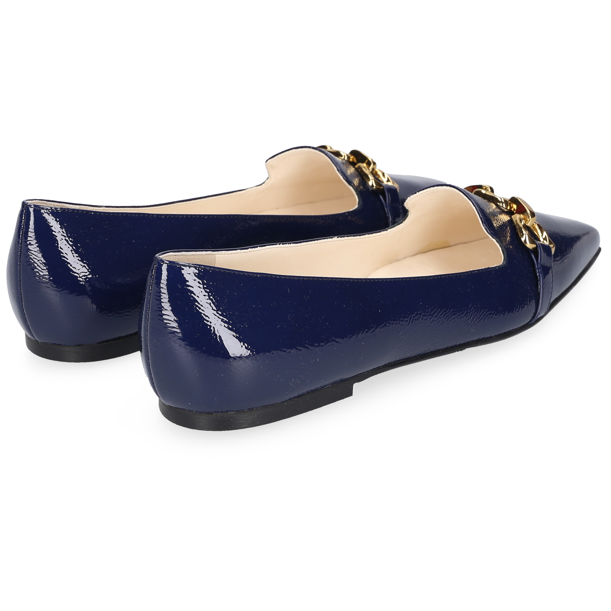 Henry Stevens Damen Loafer Madison Kette Dunkelblau