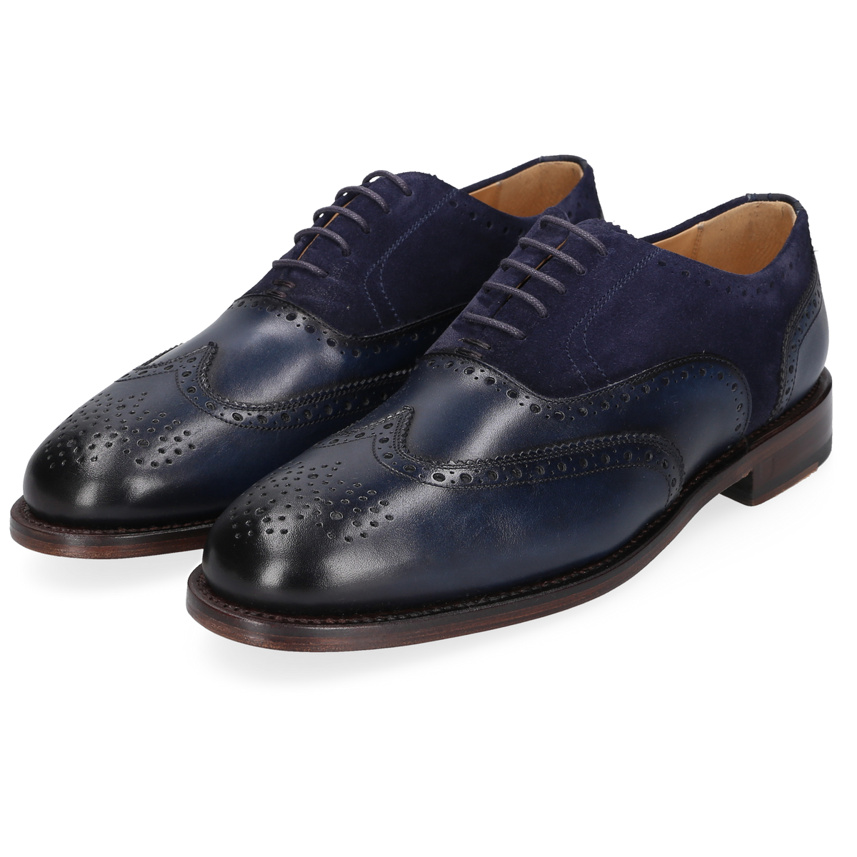 Henry Stevens Damen Klassiker Ella Full-Brogue Blau