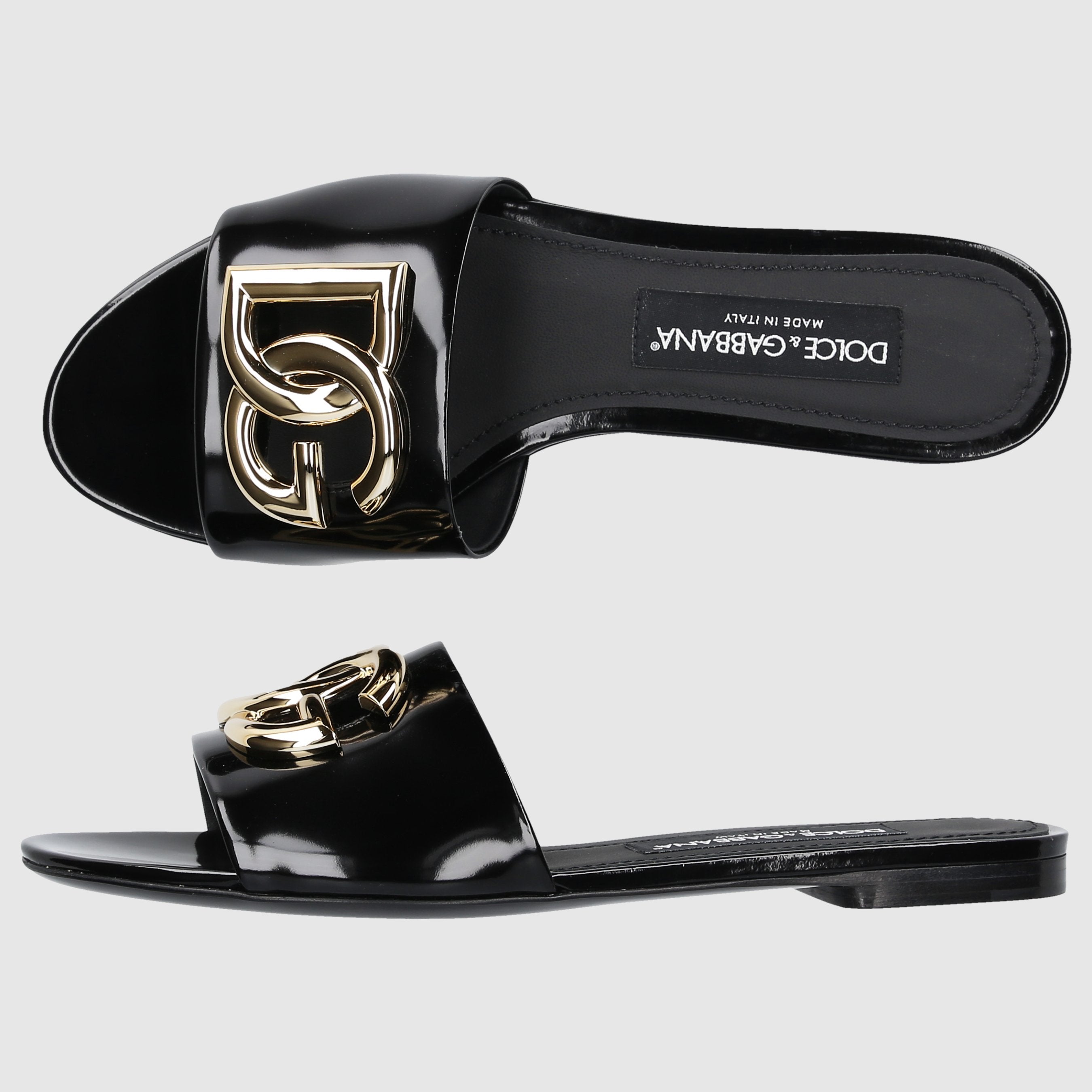 Dolce & Gabbana women's shoes CIABATTA FLAT patent leather