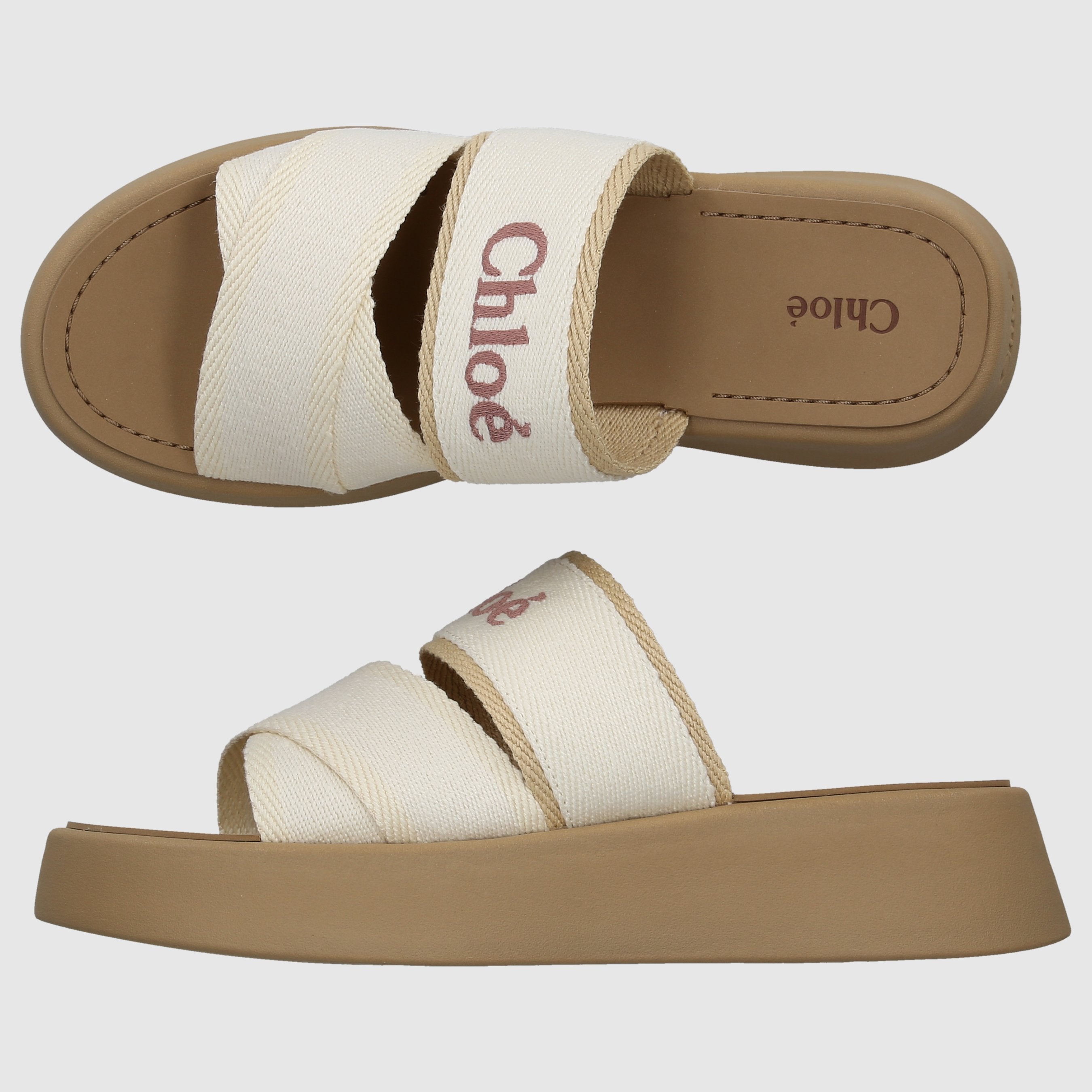 Chloé W MULES/CLOKS FLAT CHC24S00QHL95A White