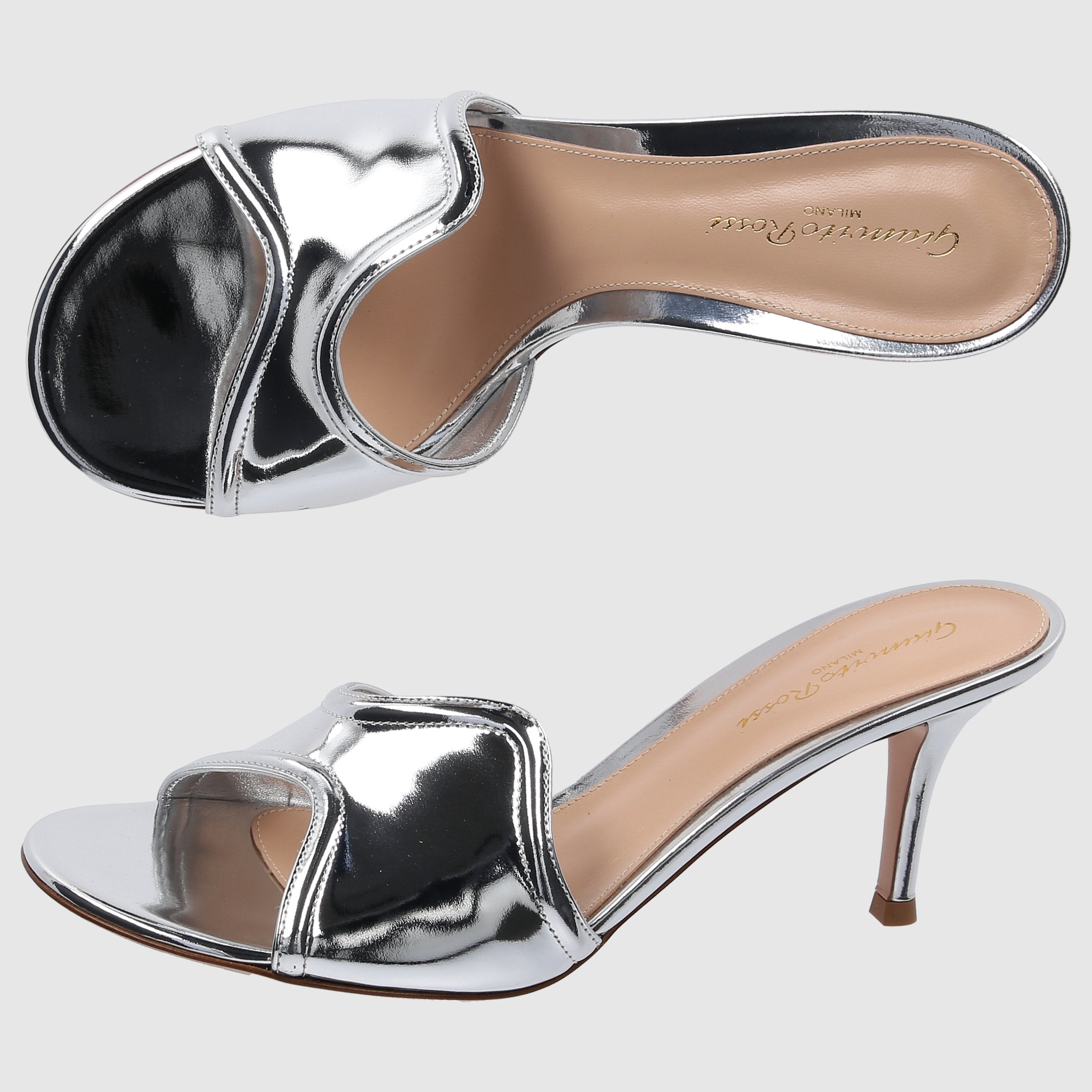 Gianvito Rossi W MULES/CLOKS HEELED G15070 Silver
