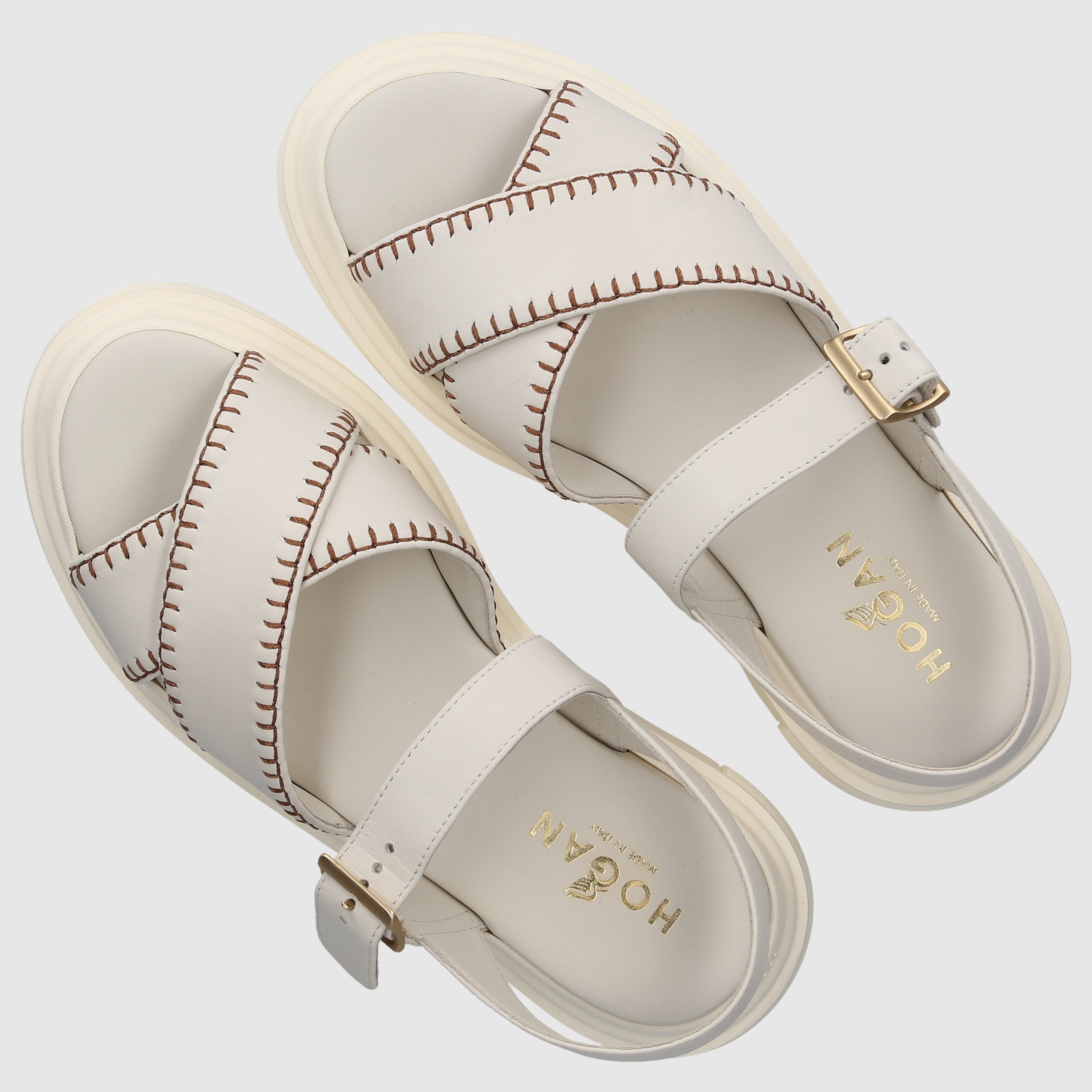 Hogan W SANDALS FLAT HXW6440FJ30LE9B013 White