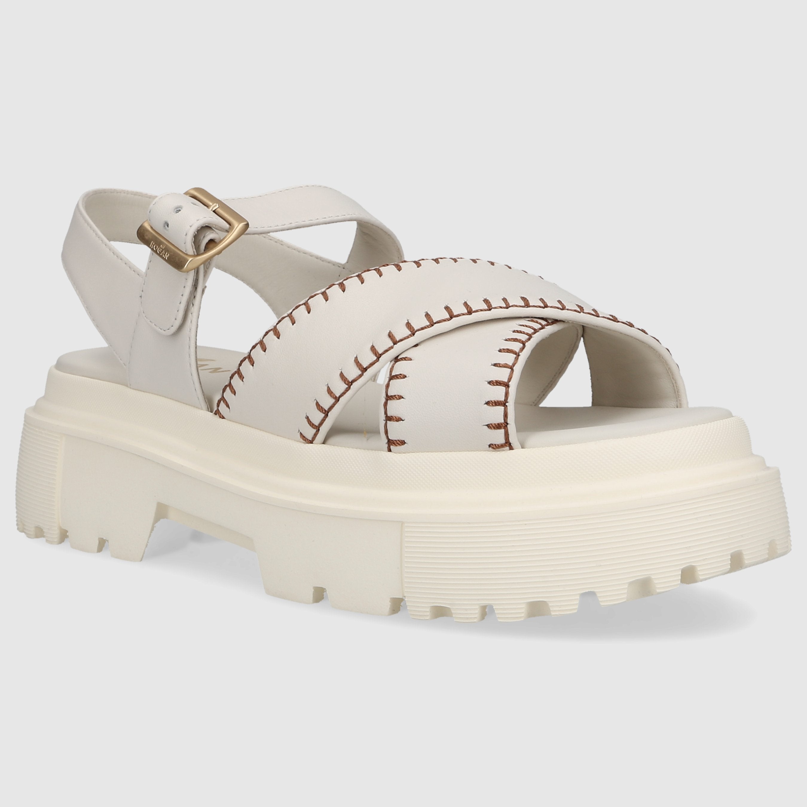 Hogan White Flat Sandals HXW6440FJ30LE9B013