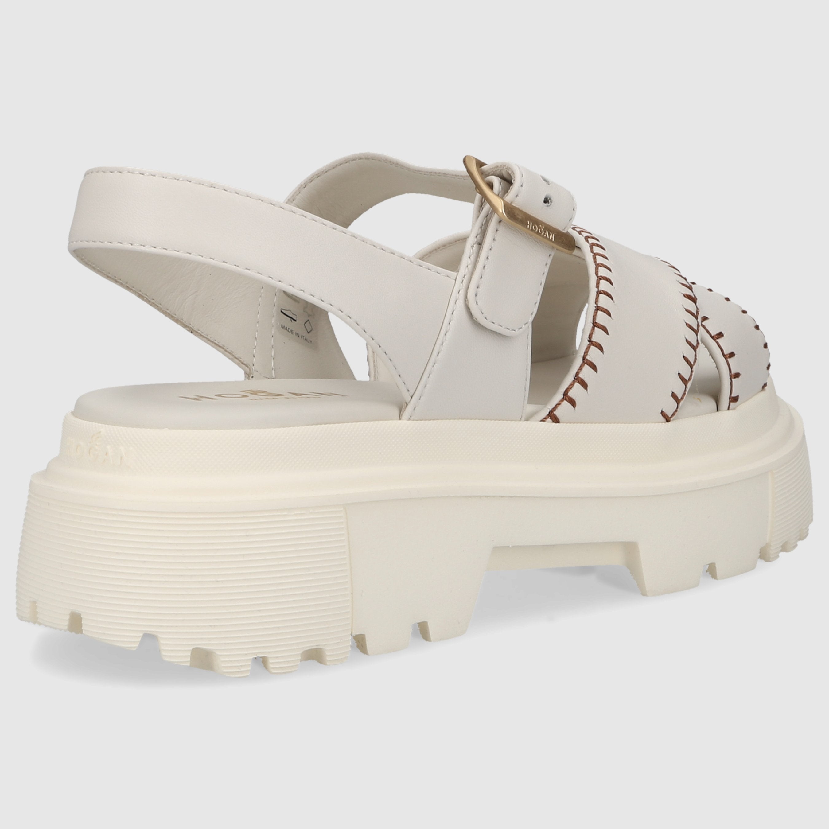 Hogan White Flat Sandals HXW6440FJ30LE9B013