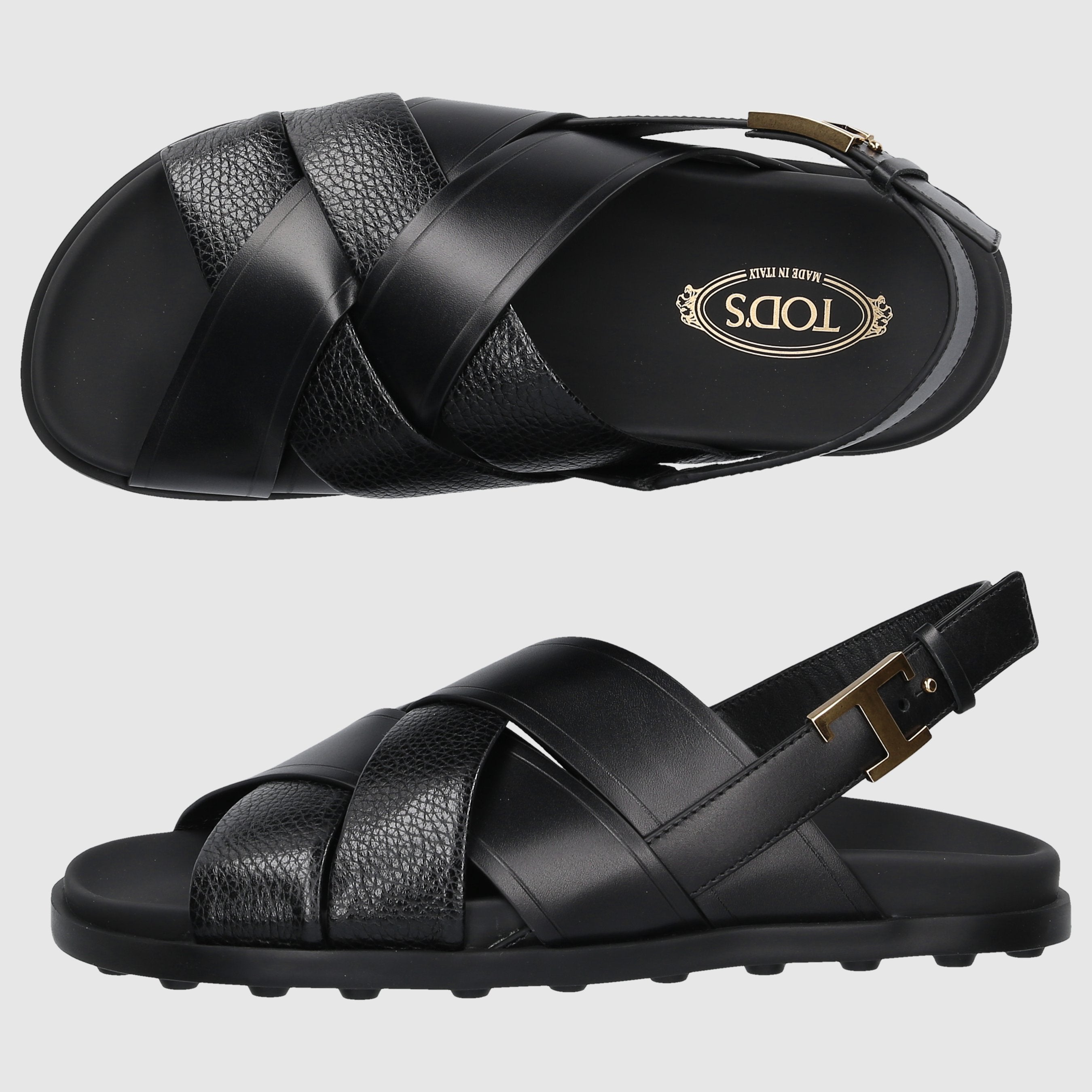 Tod's black flat sandals for women XXW68K0IA20T8NB999