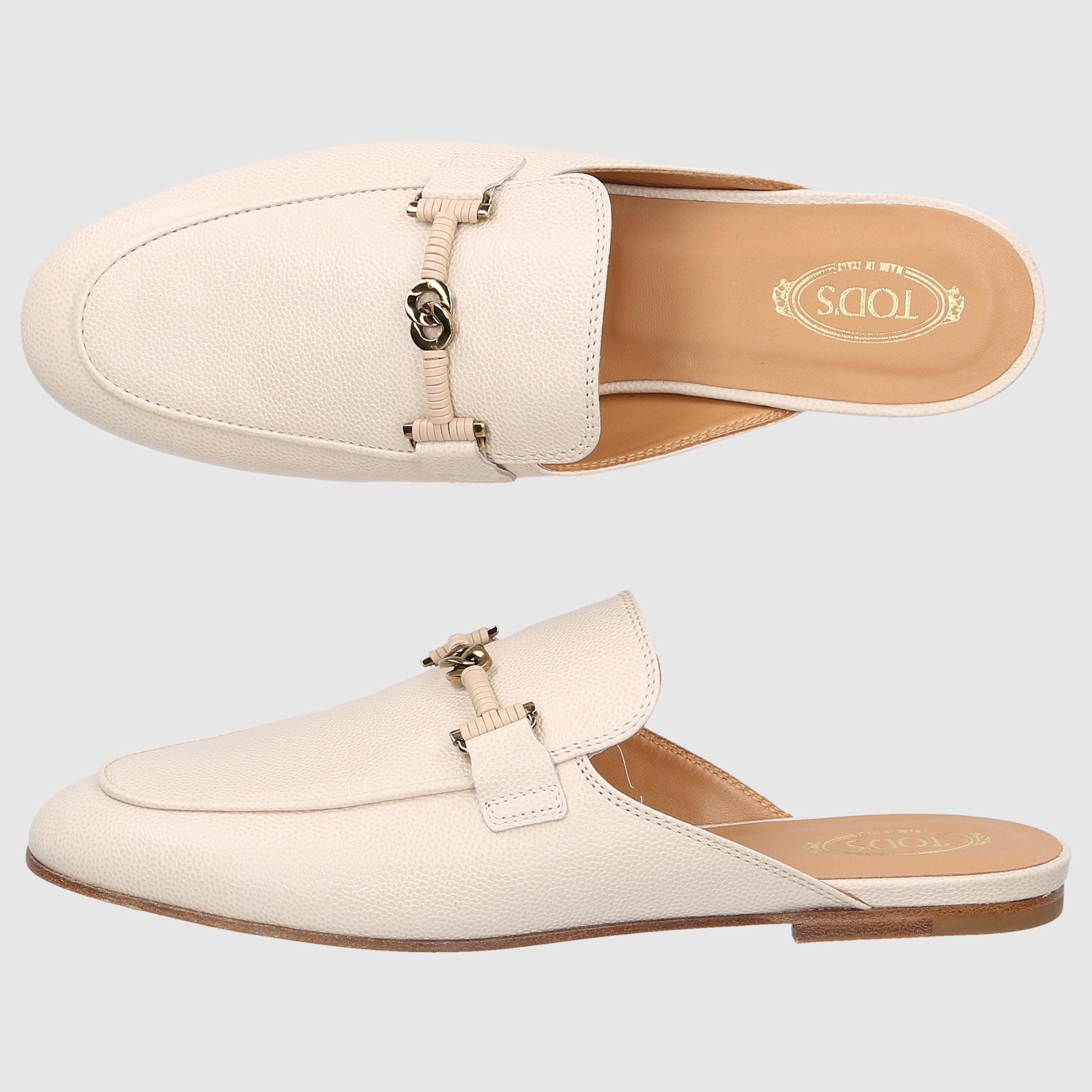 Tod's women's mules/clogs flat XXW79A0IF40SZOC021 in beige.