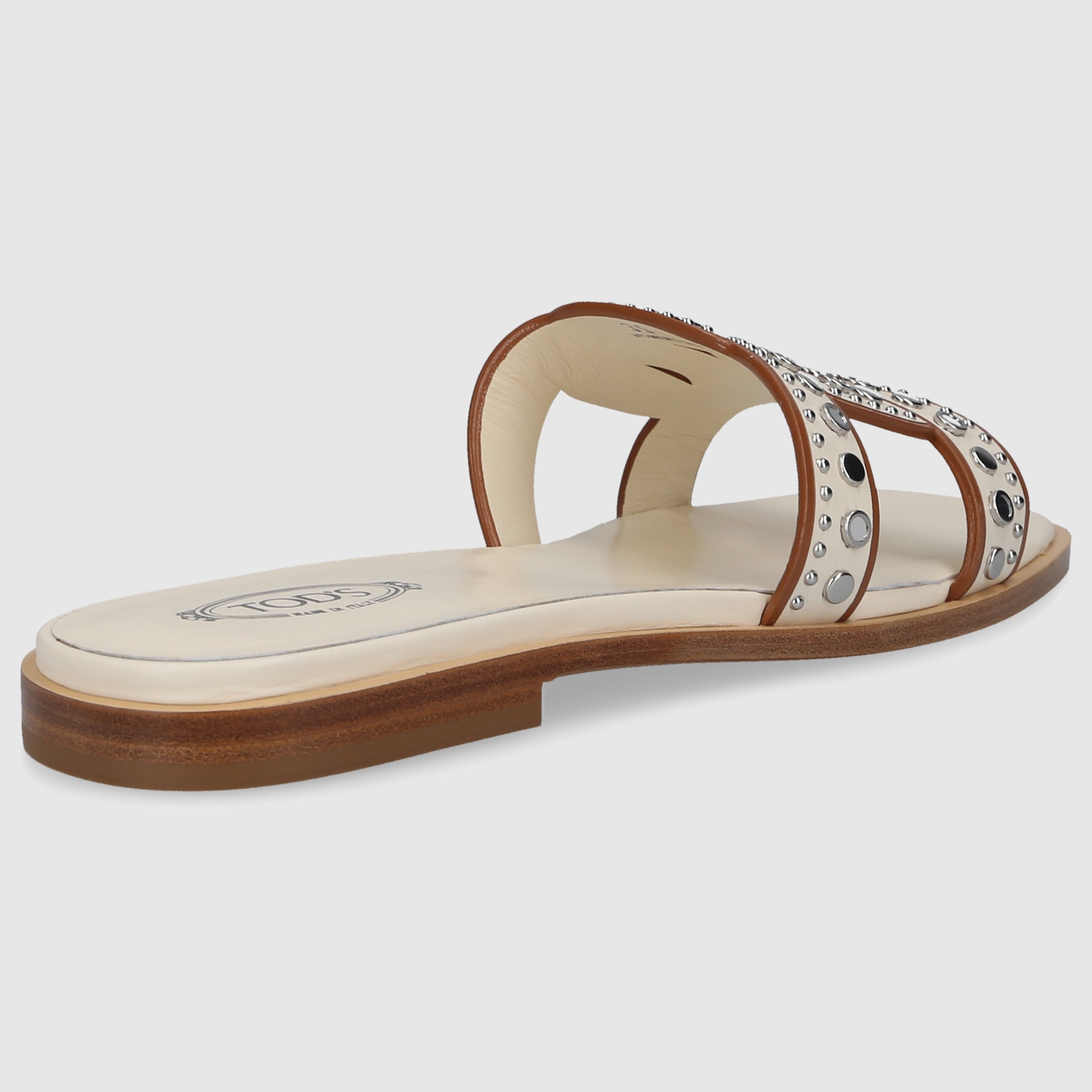 Tod's White Flat Sandals XXW70K0HZ50GOCC016 for Women