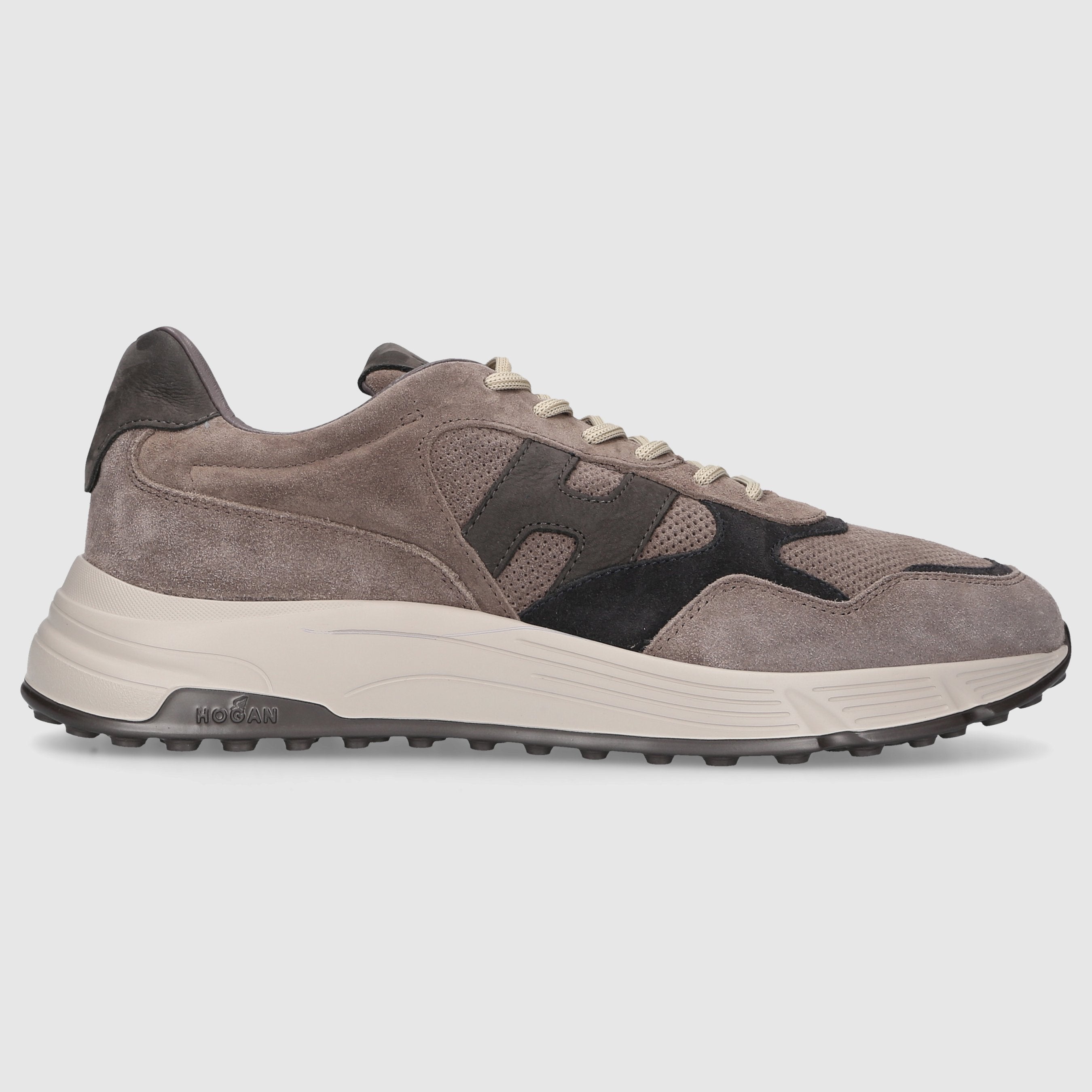 Hogan Men's Low Top Sneakers HXM5630 Suede Grey-Combo