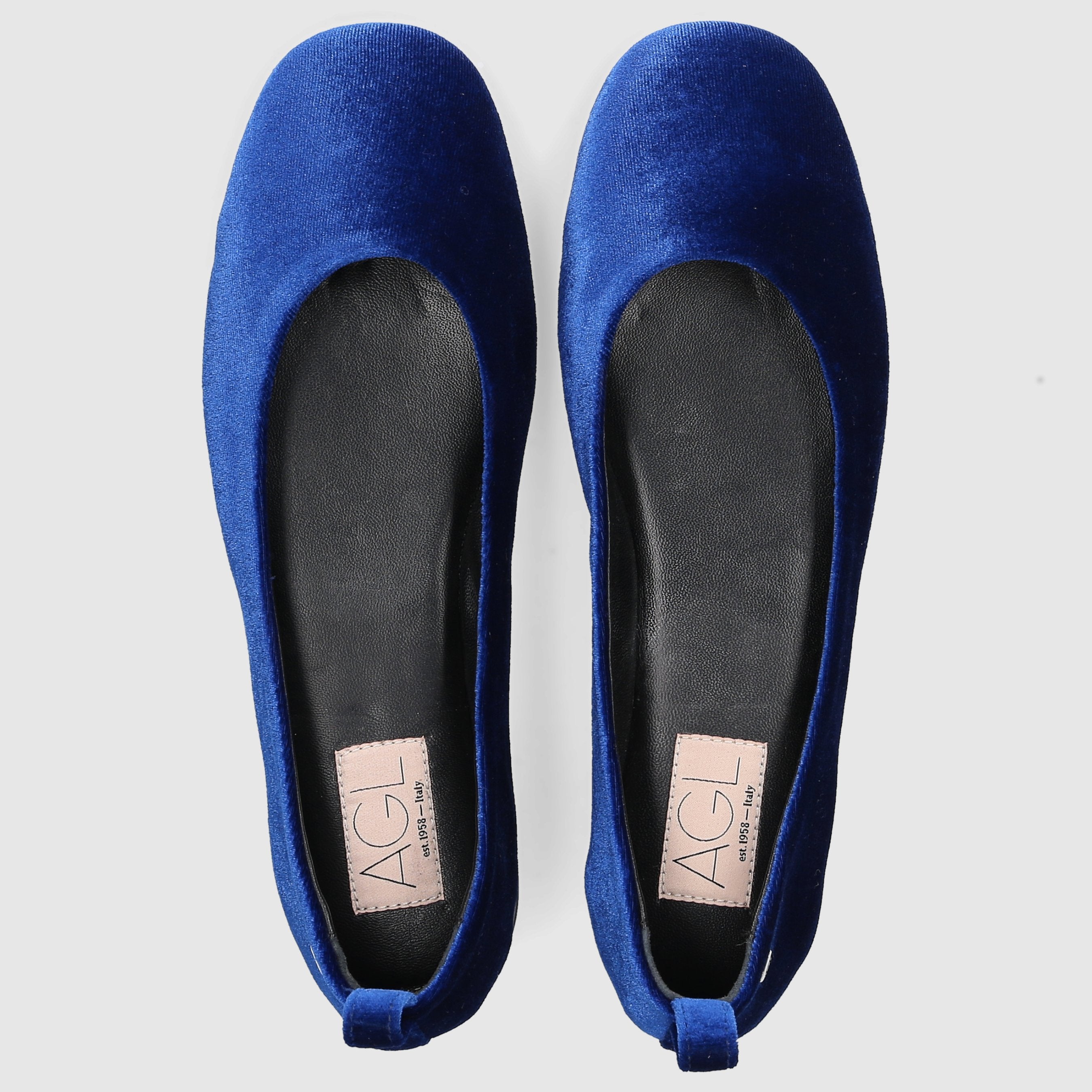 AGL Attilio Giusti Leombruni Damen Ballerinas D834058 Samt blau-kombi