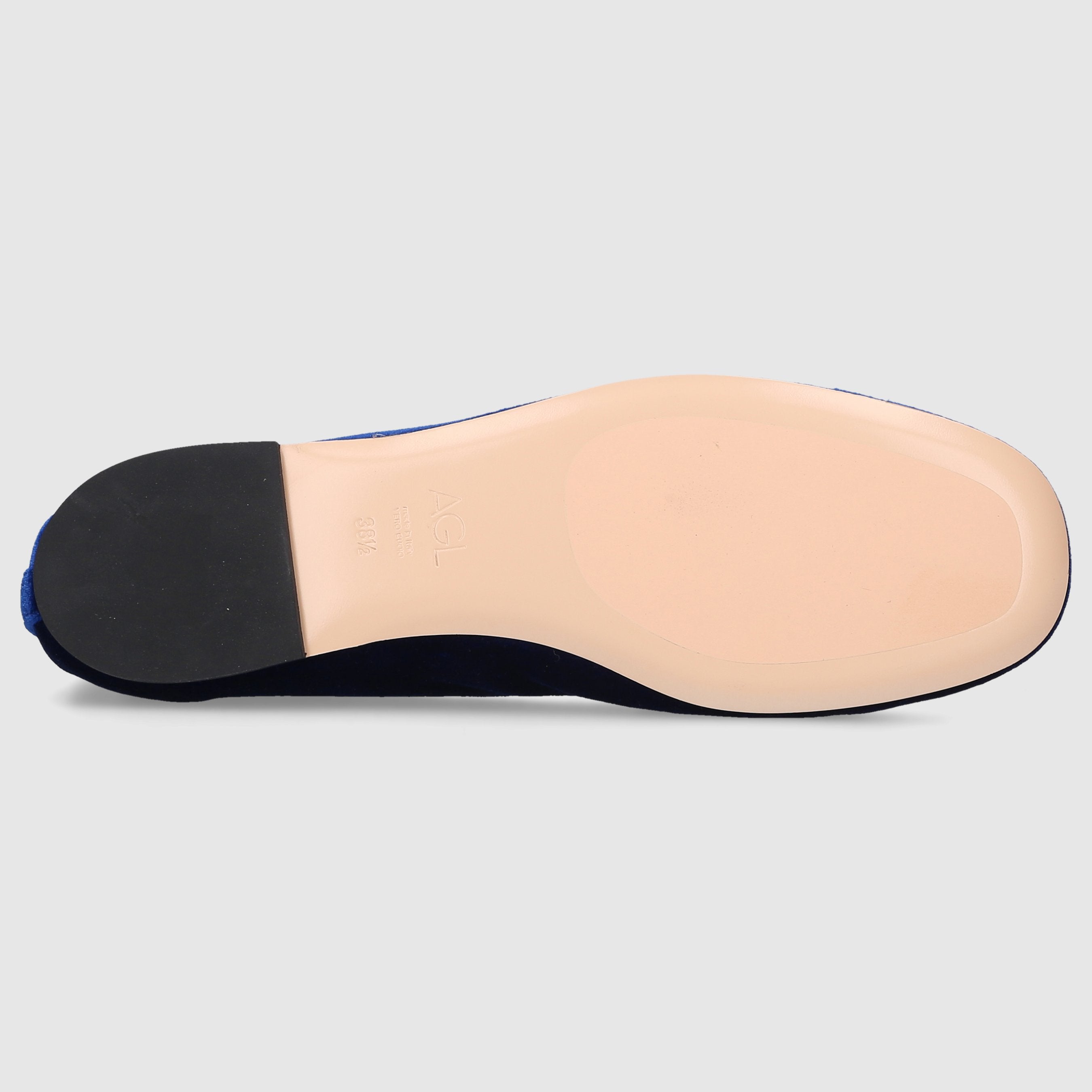 AGL Attilio Giusti Leombruni Damen Ballerinas D834058 Samt blau-kombi