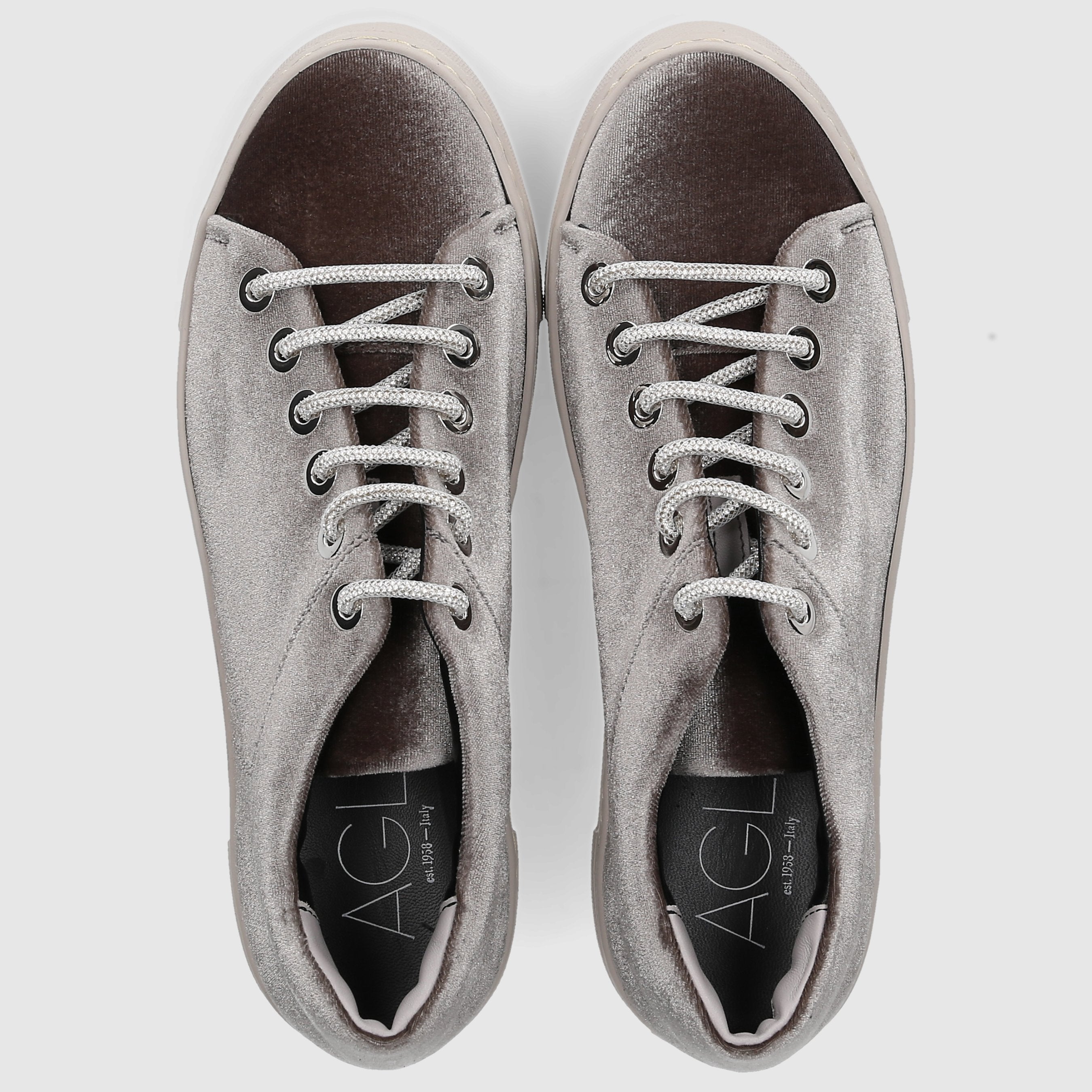 AGL Attilio Giusti Leombruni Damen Damenschuhe D925282 Samt grau-kombi