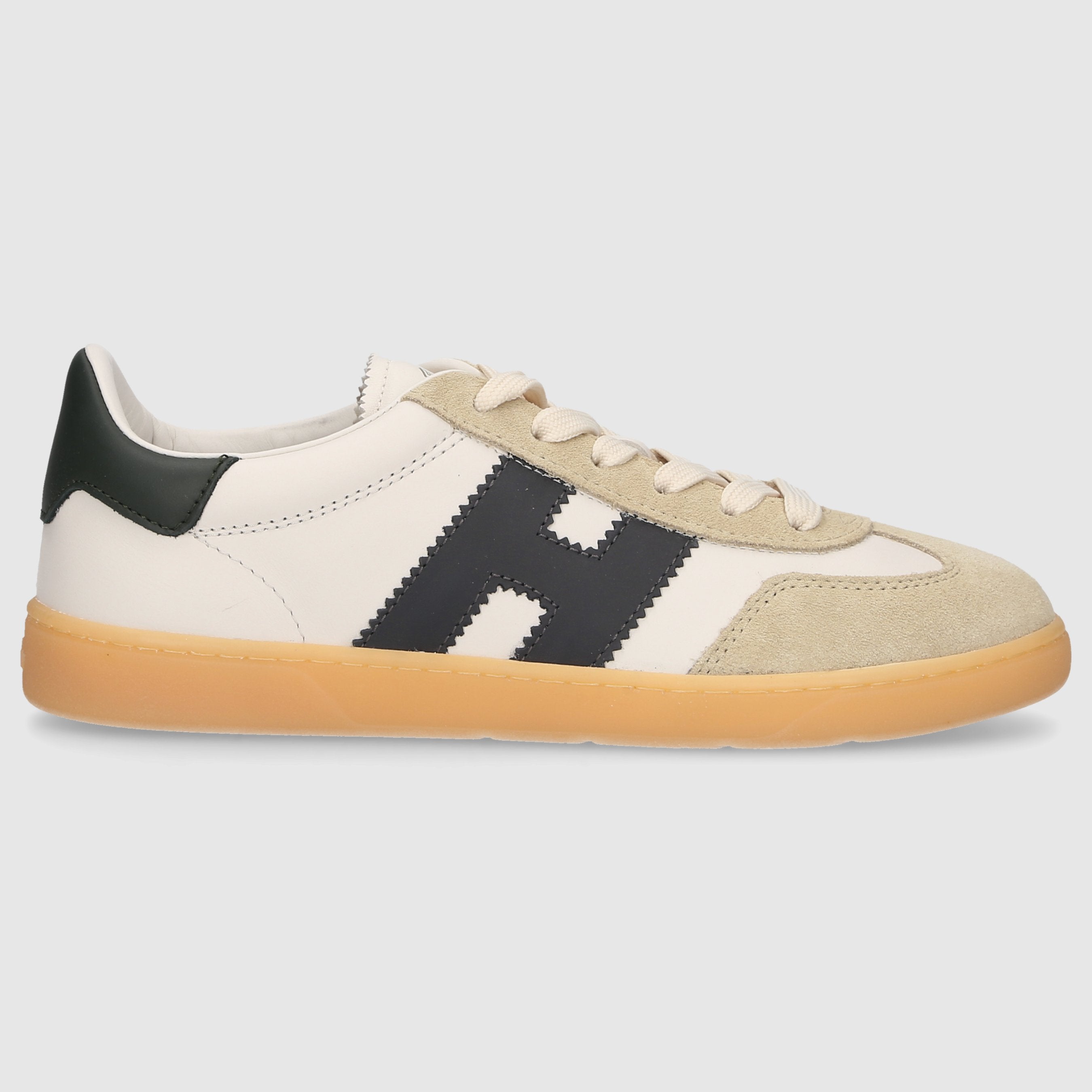 Hogan Damen Sneaker low HXW4760 Kalbsleder beige-weiß