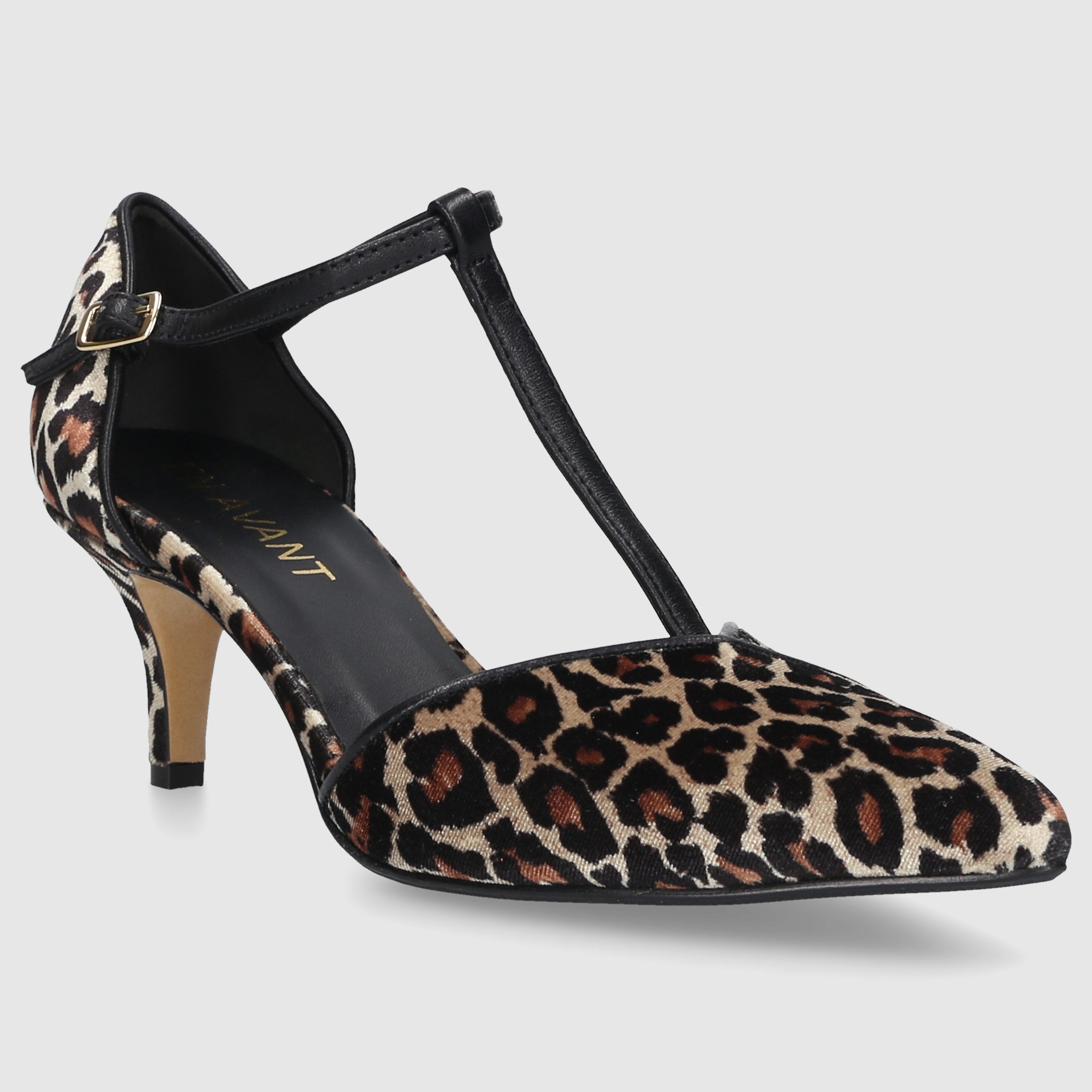 EN AVANT Women's Pumps DE2413 Velvet Leopard Print