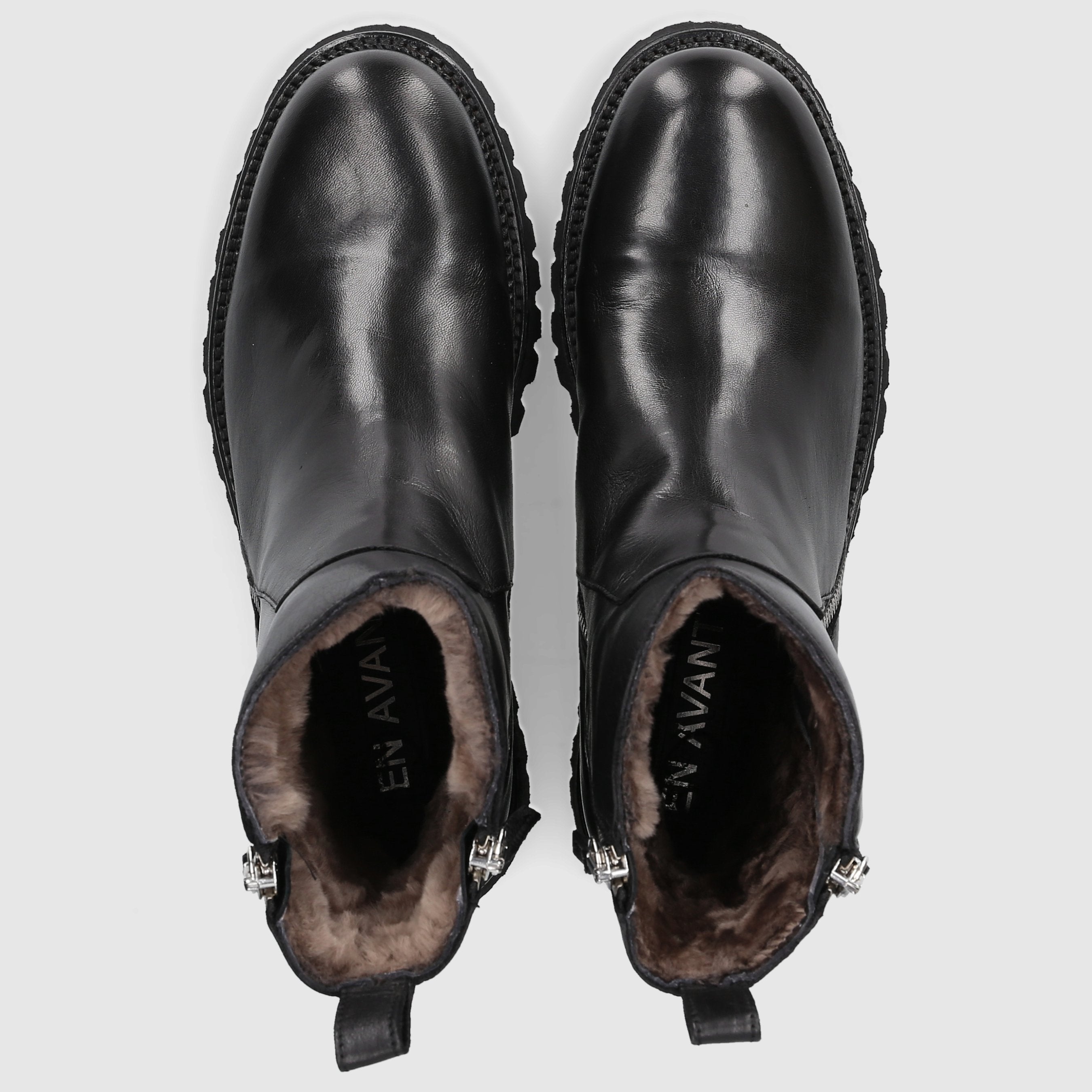 EN AVANT Damen Stiefeletten C176 Kalbsleder schwarz