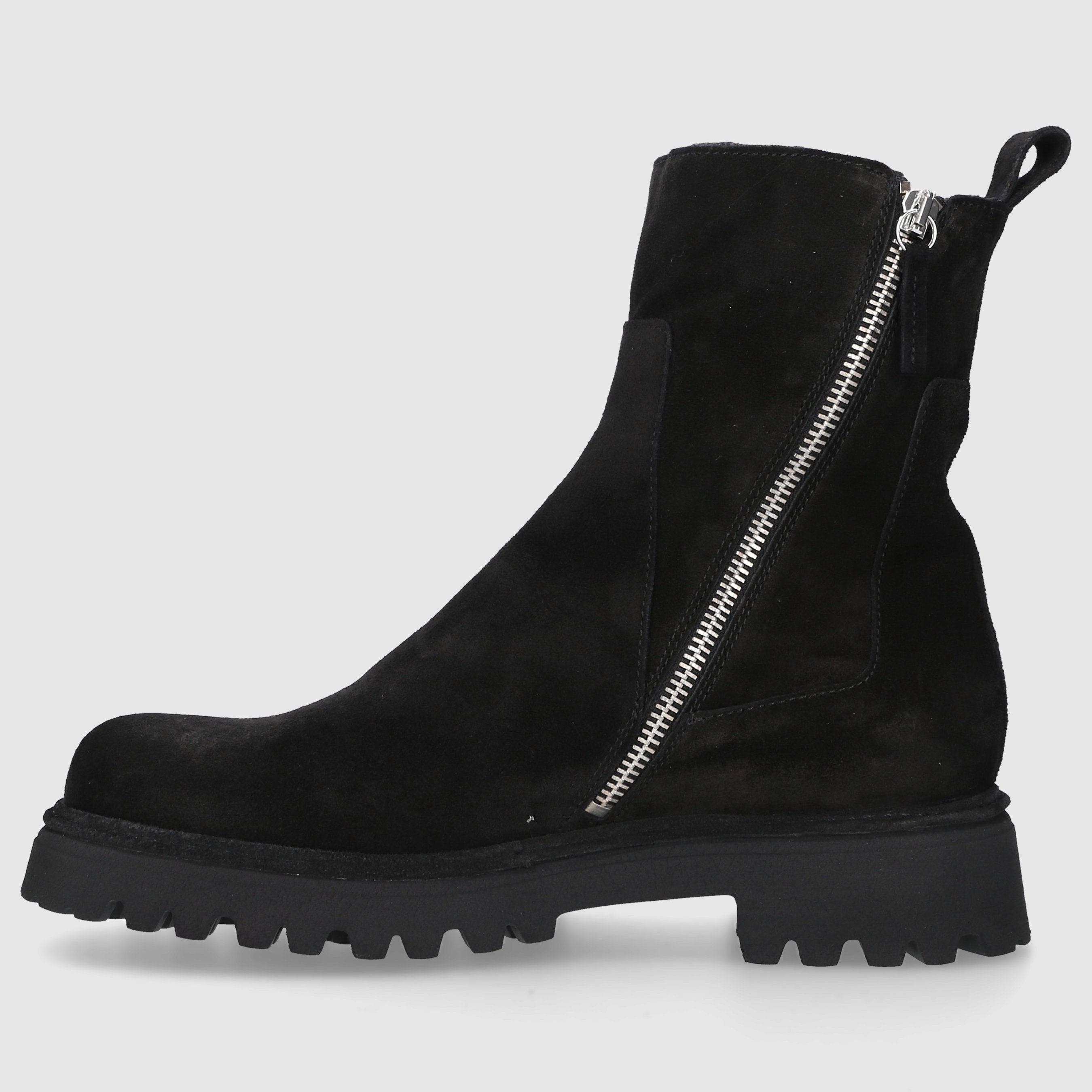 EN AVANT Damen Stiefeletten C176 Veloursleder schwarz