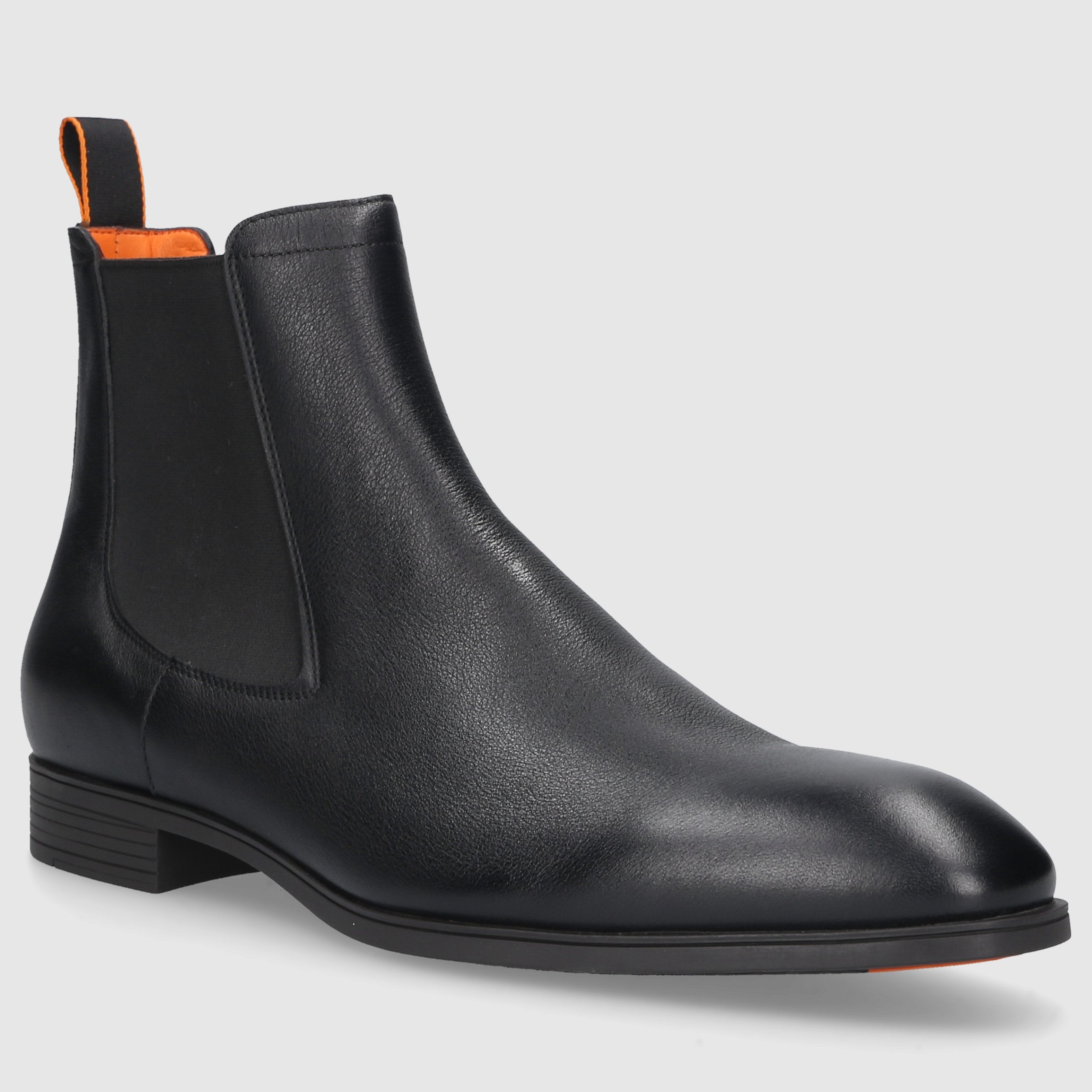 Santoni Herren Stiefeletten 13414 Kalbsleder schwarz