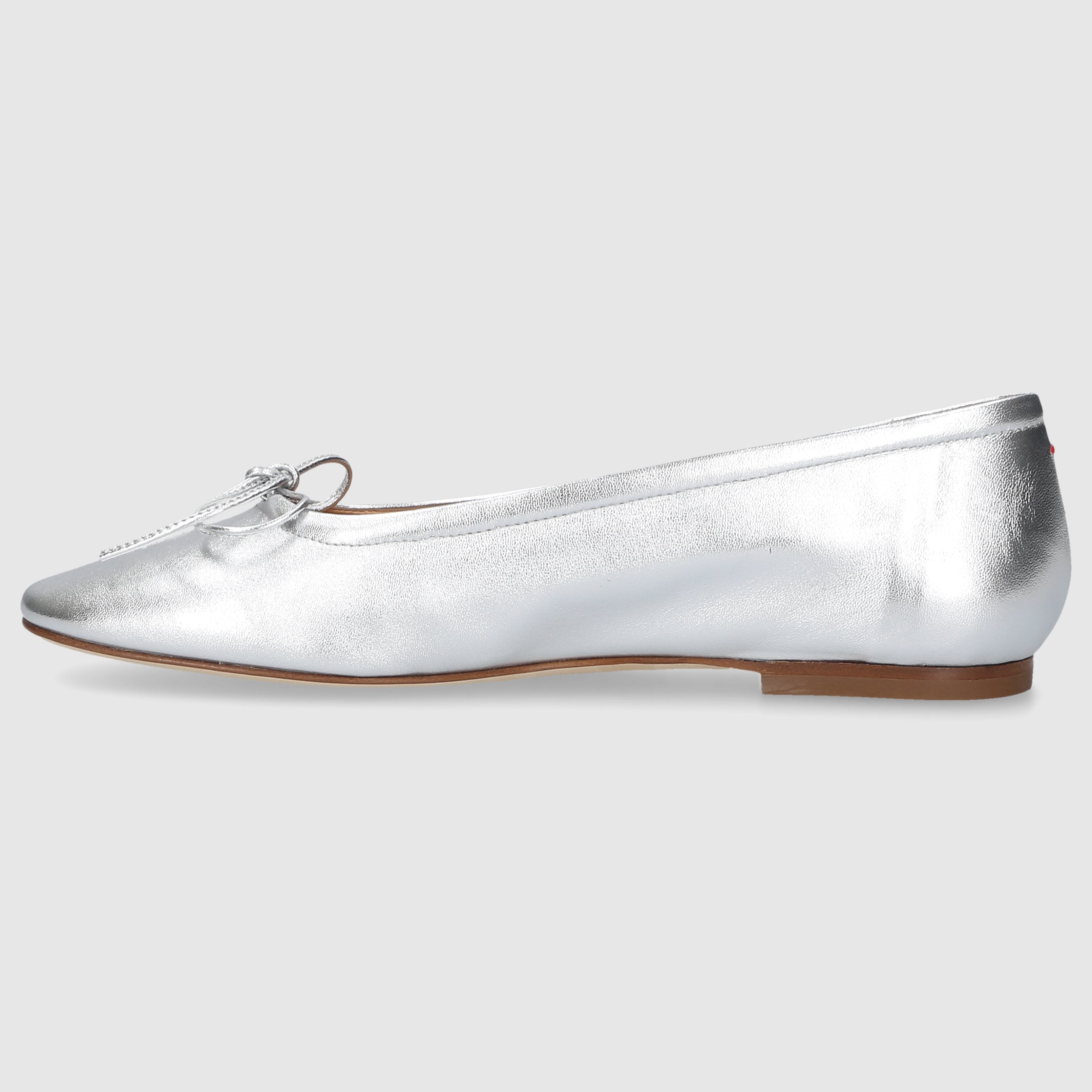 Aeyde women's ballerina flats DEFLINA made of silver calfskin