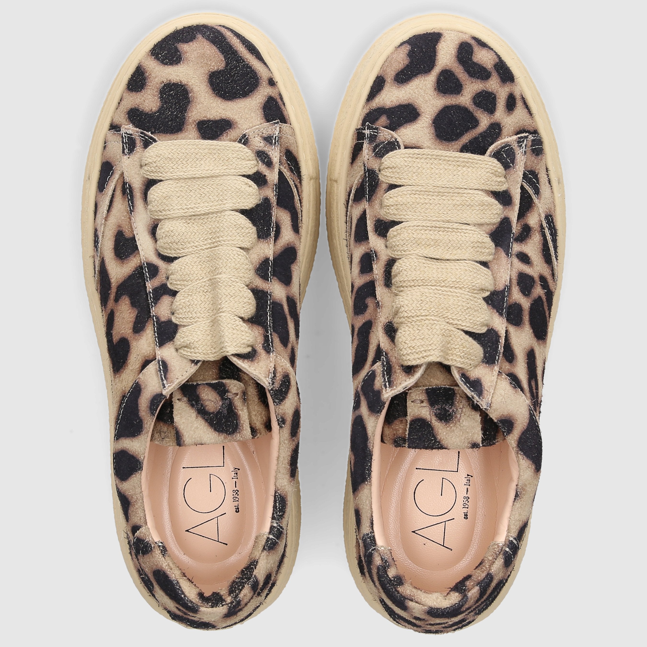 AGL Attilio Giusti Leombruni Damen Sneaker low D946001 Veloursleder Leomuster