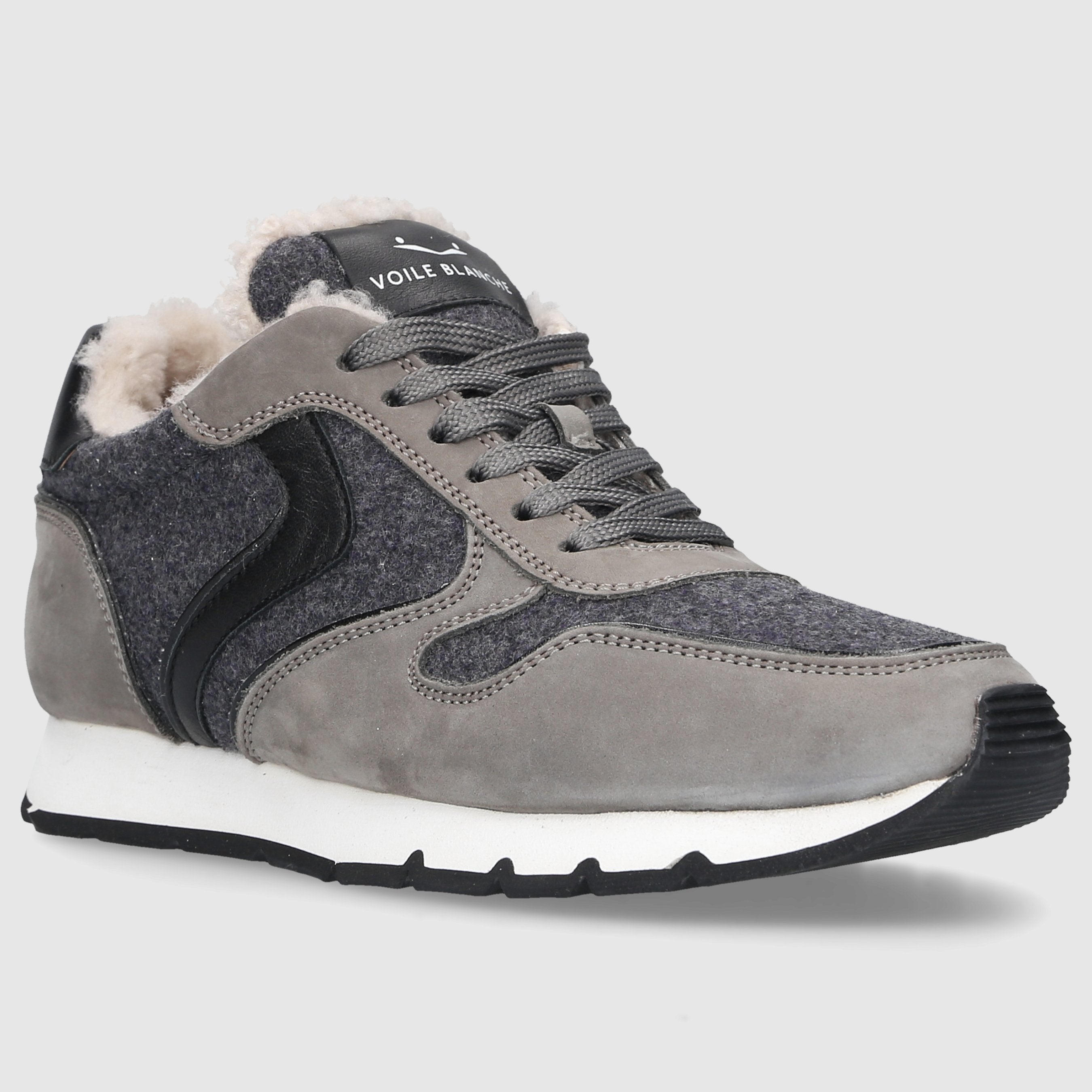 VOILE BLANCHE Women's Low-Top Sneakers JULIA Nubuck Grey-Combo