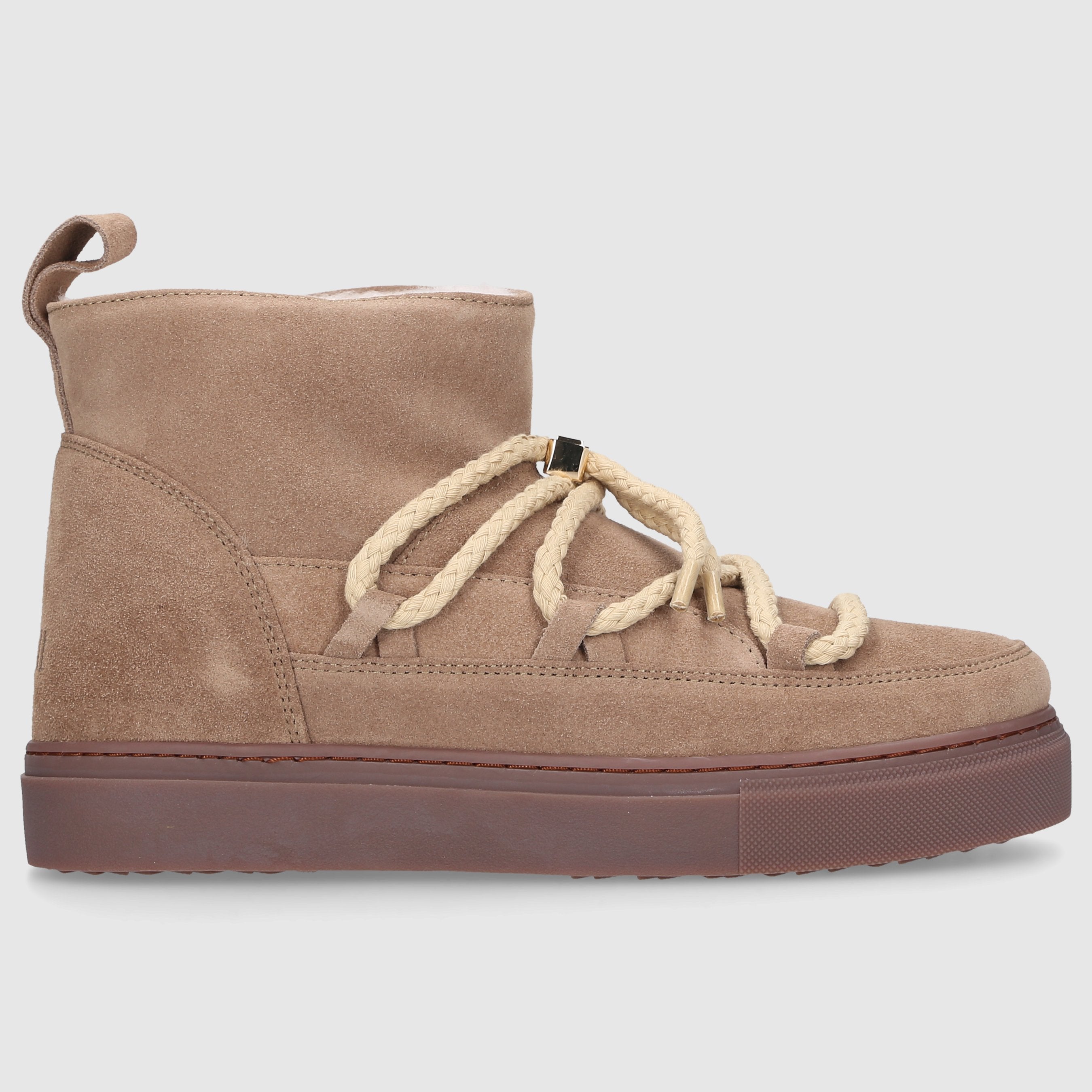 INUIKII Damen Stiefeletten CLASSIC LOW Veloursleder beige