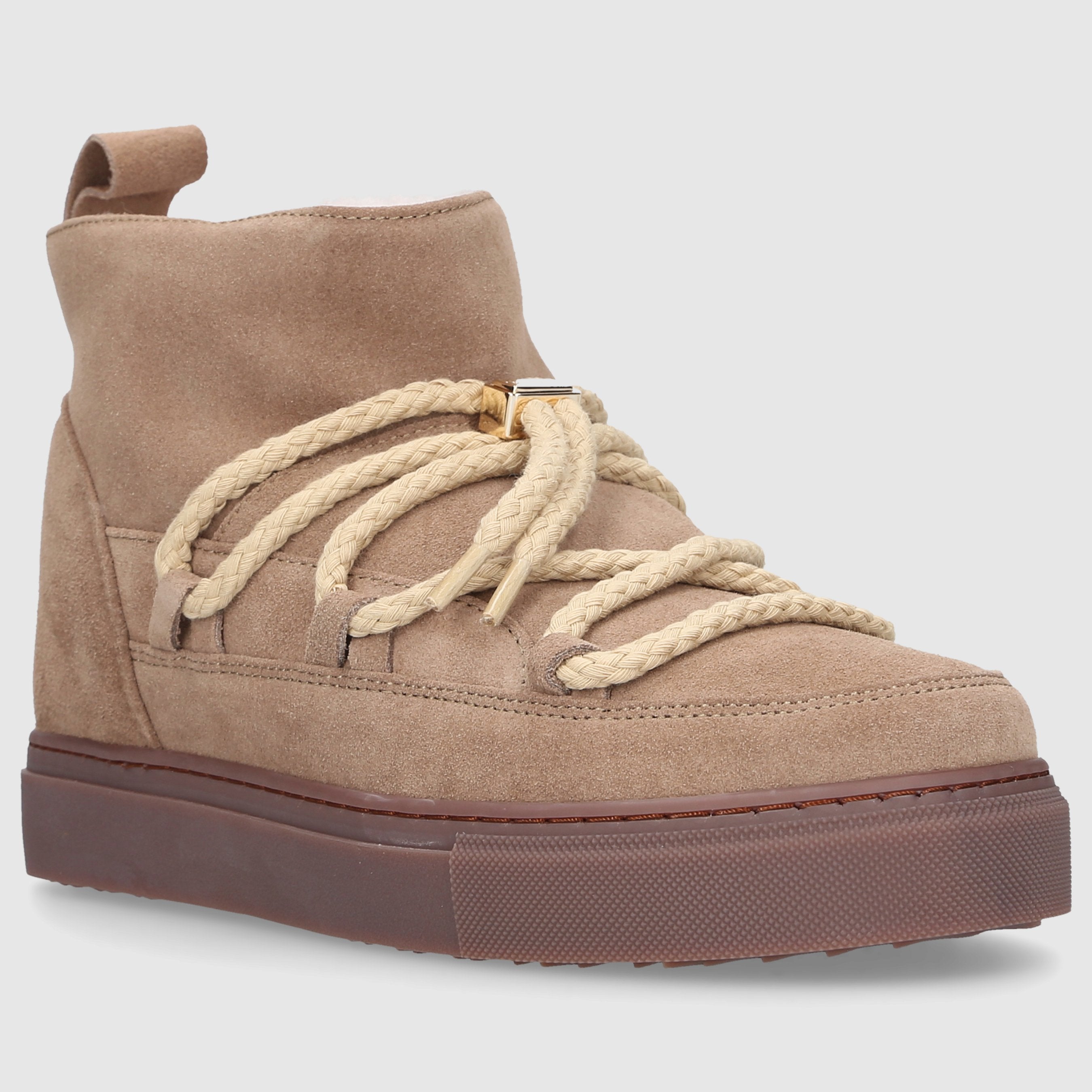 INUIKII Damen Stiefeletten CLASSIC LOW Veloursleder beige