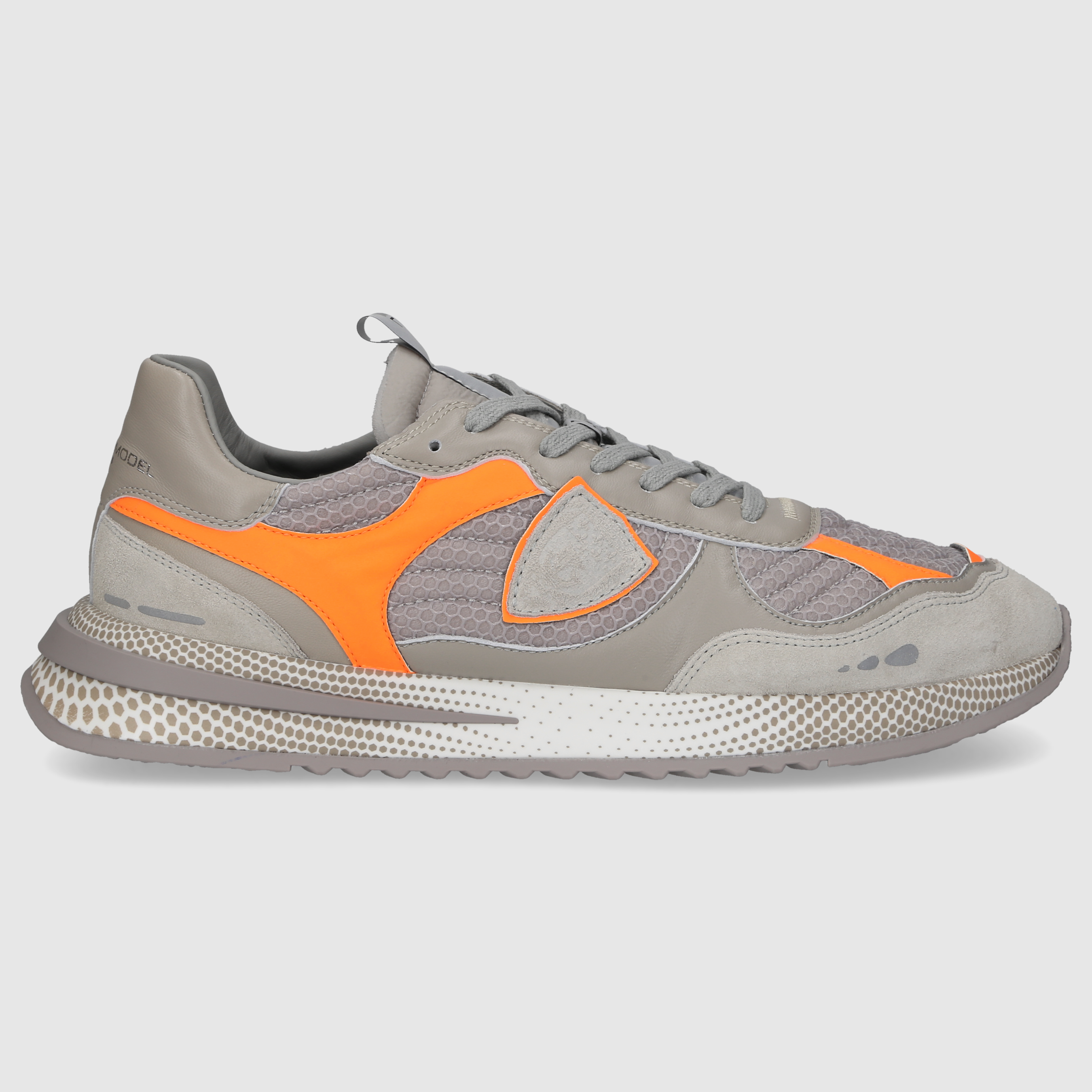 Philippe Model Herren Sneaker OYLU GRAU-ORANGE