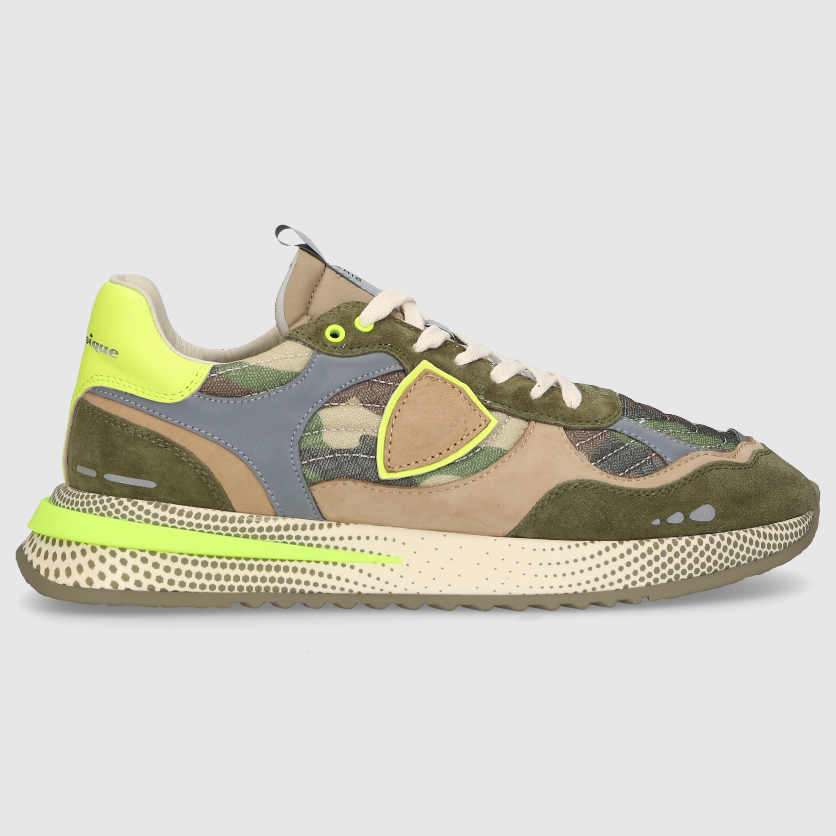 Philippe Model Herren Sneaker OLYMPIQUE LOW MAN Green/Yellow