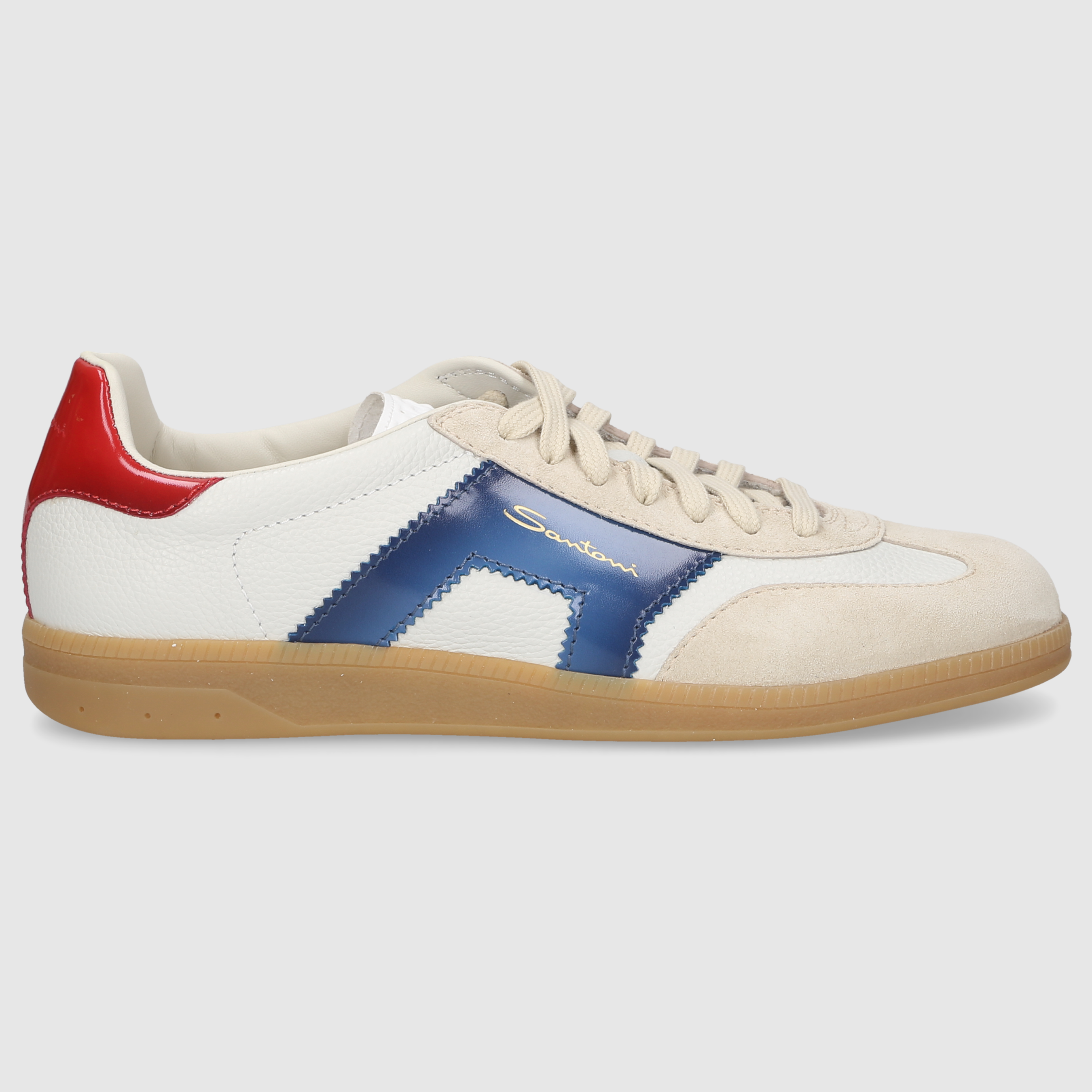 Santoni Herren Sneaker MBPL21965FARCNOC BEIGE-ROT