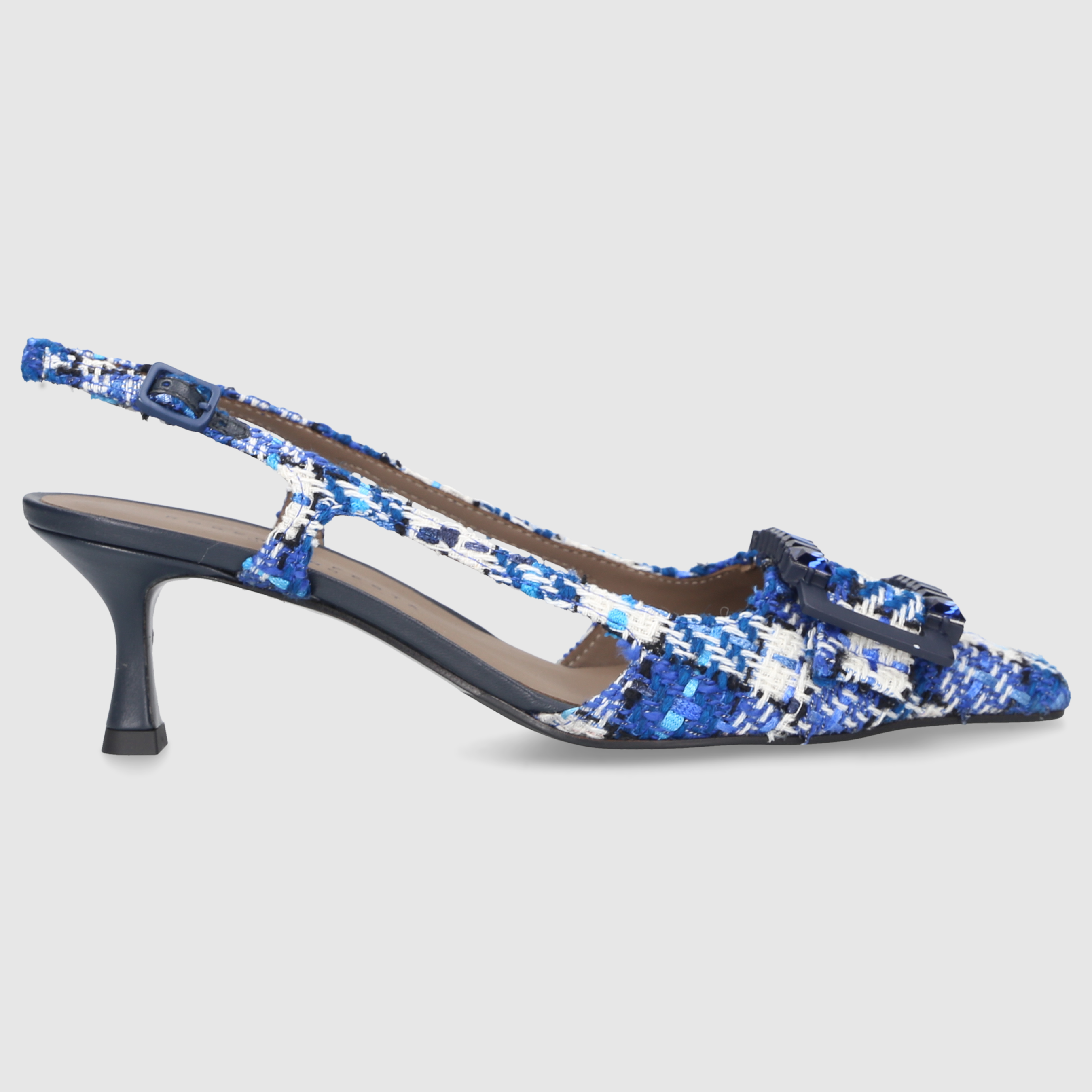 Roberto Festa Women's Slingback Pumps ATENA Cotton Blue-Combo