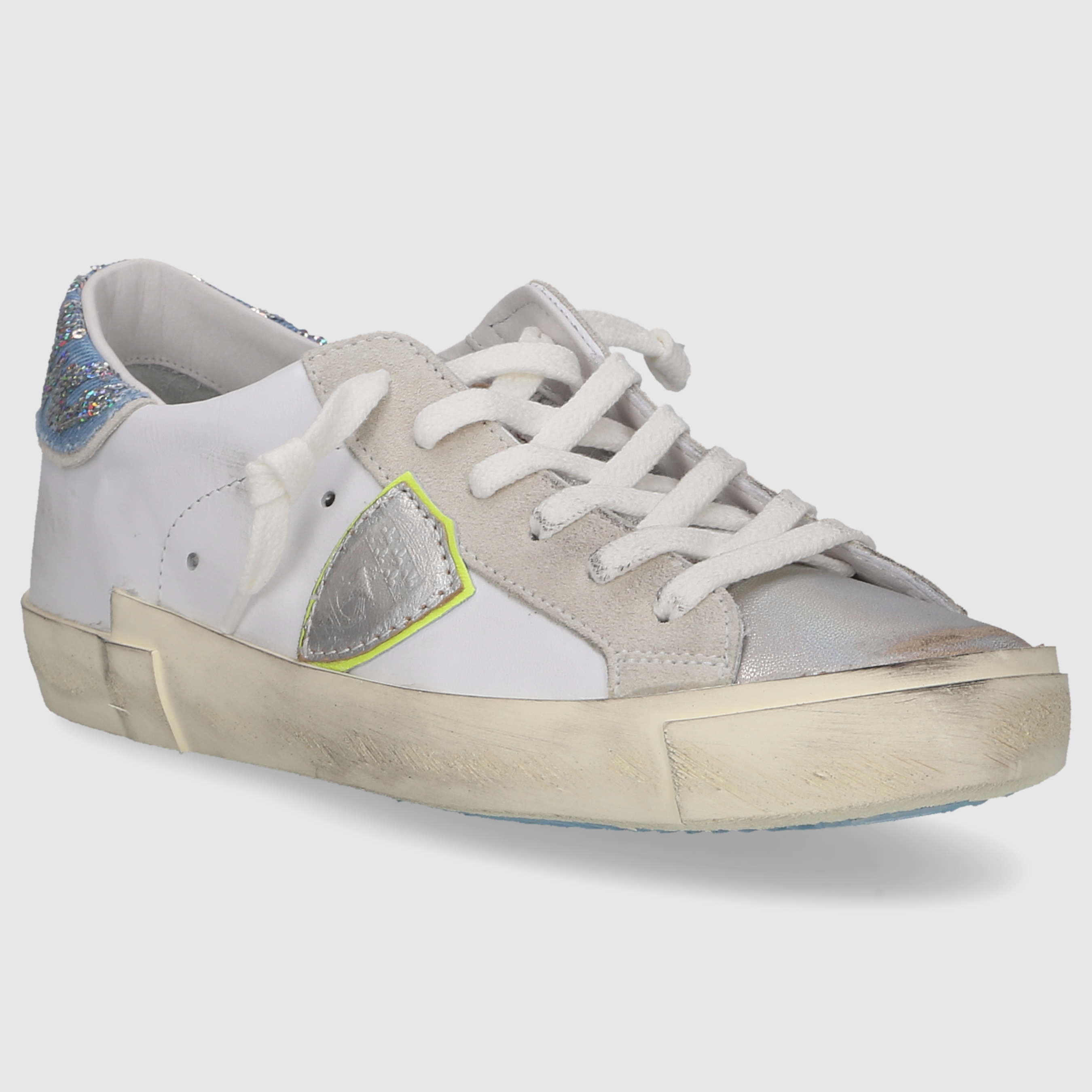 Philippe Model Damen Sneaker PRLD WEISS-SILBER