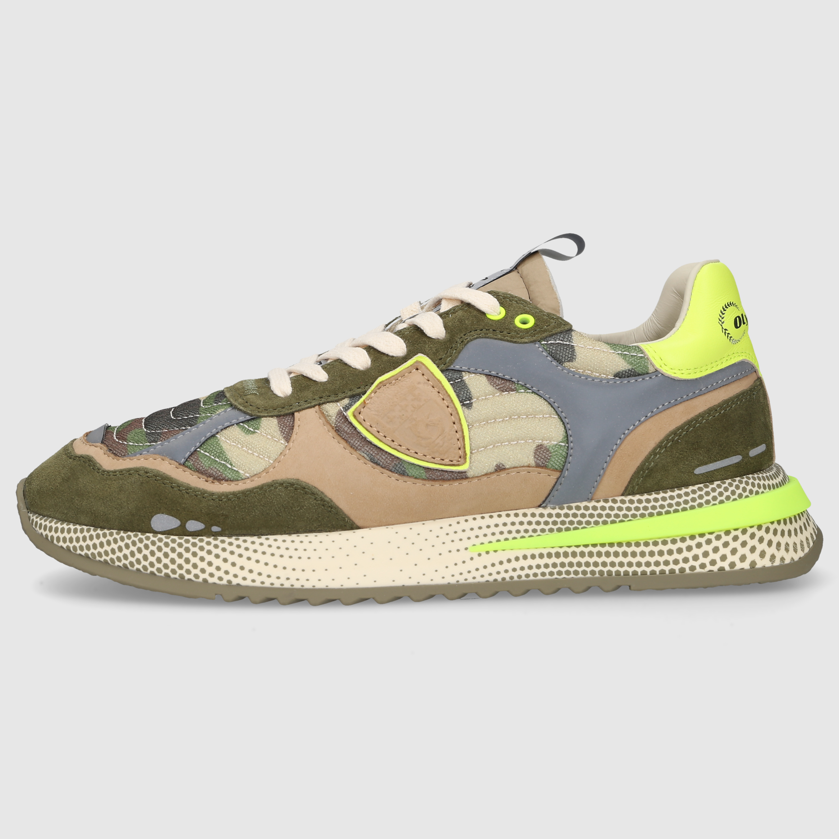 Philippe Model Herren Sneaker OLYMPIQUE LOW MAN Green/Yellow