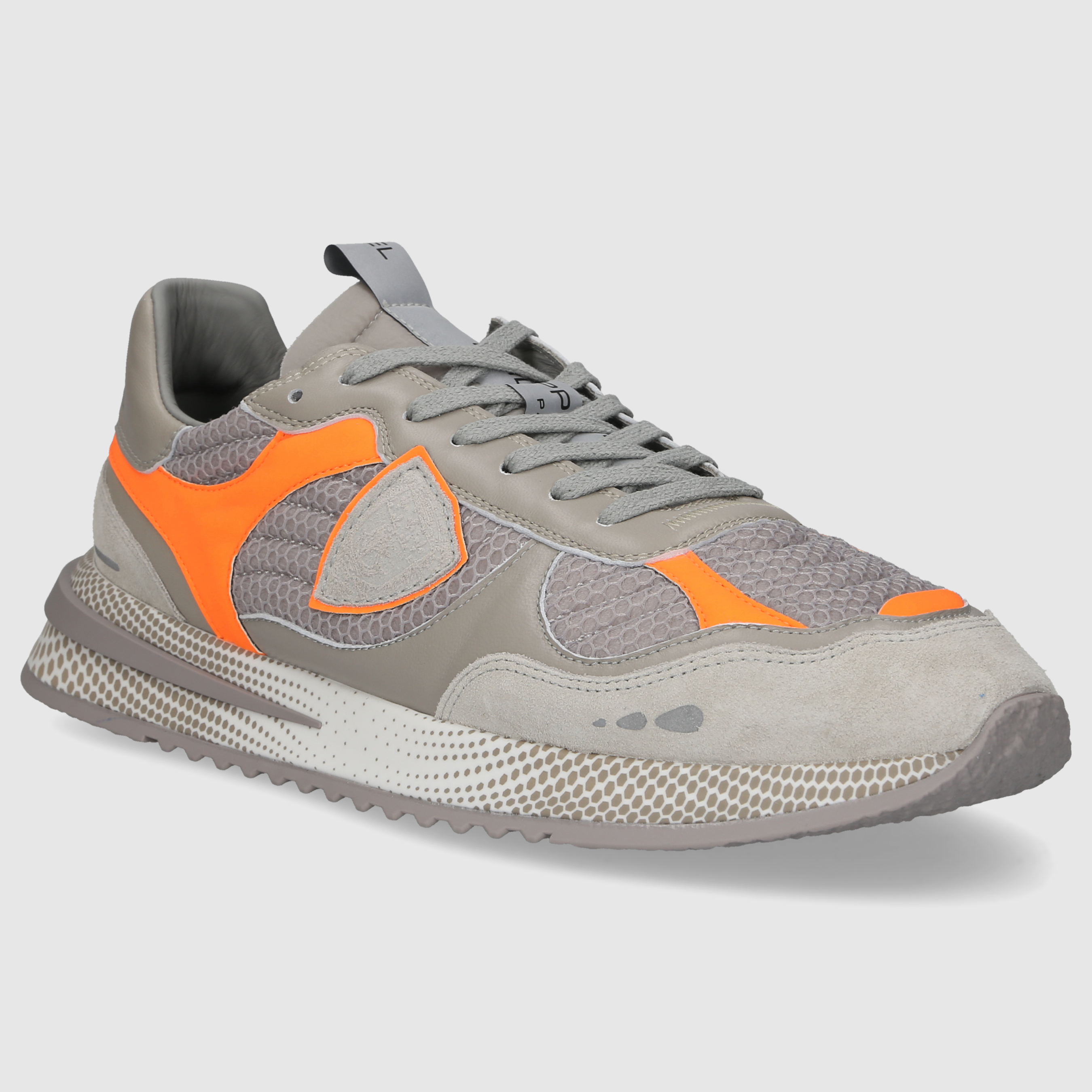 Philippe Model Herren Sneaker OYLU GRAU-ORANGE
